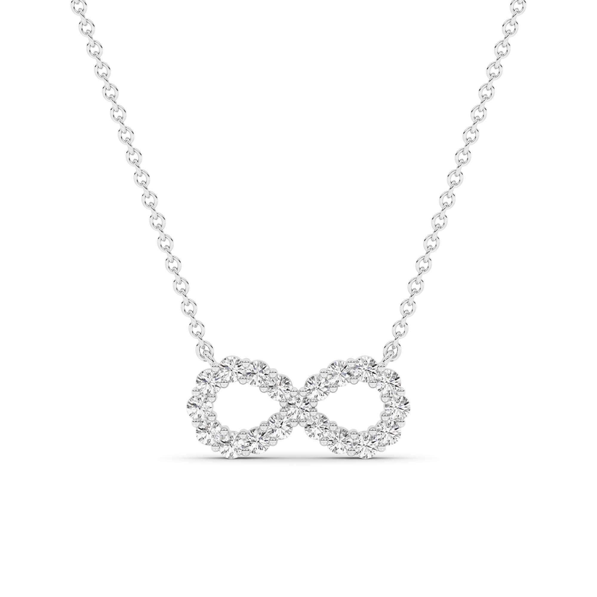 Boundless Sterling Silver Infinity Lab Diamond Necklace