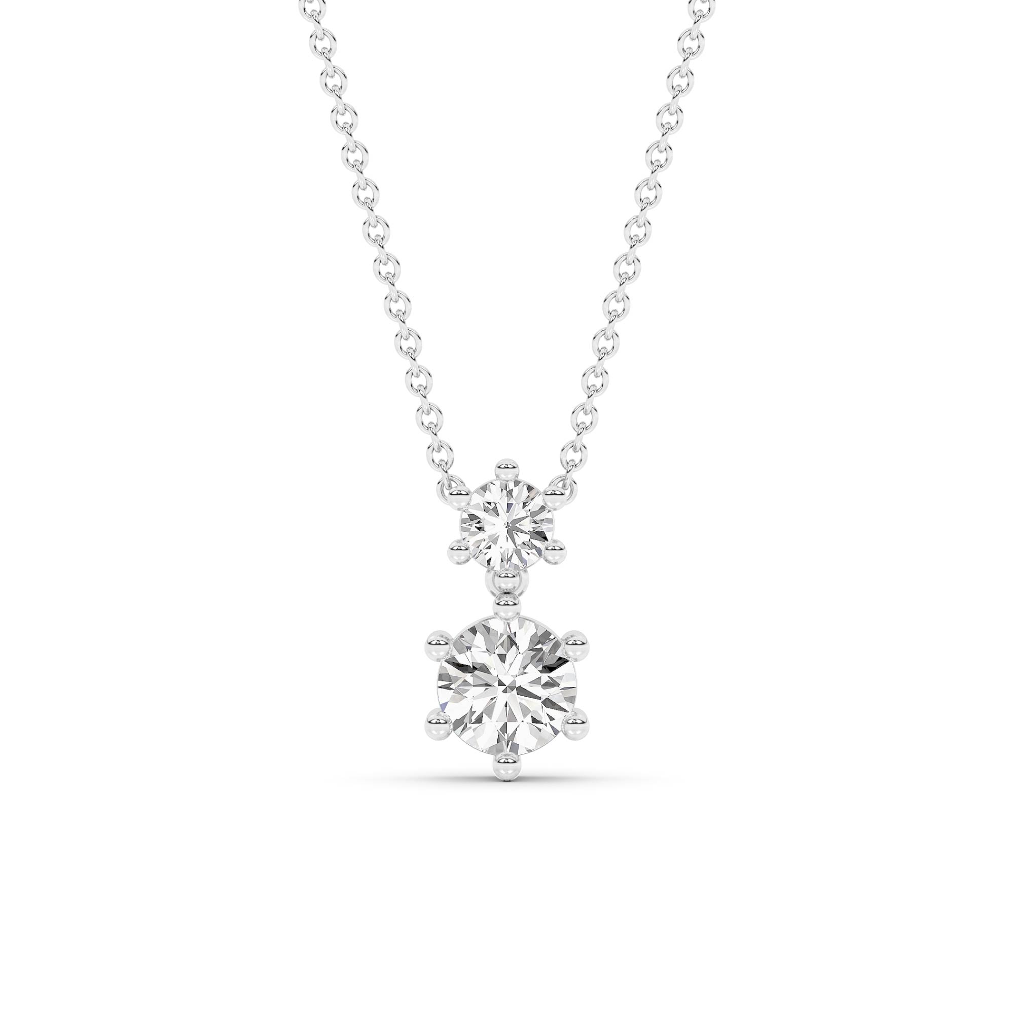 Lab Diamond Duo Drop Necklace