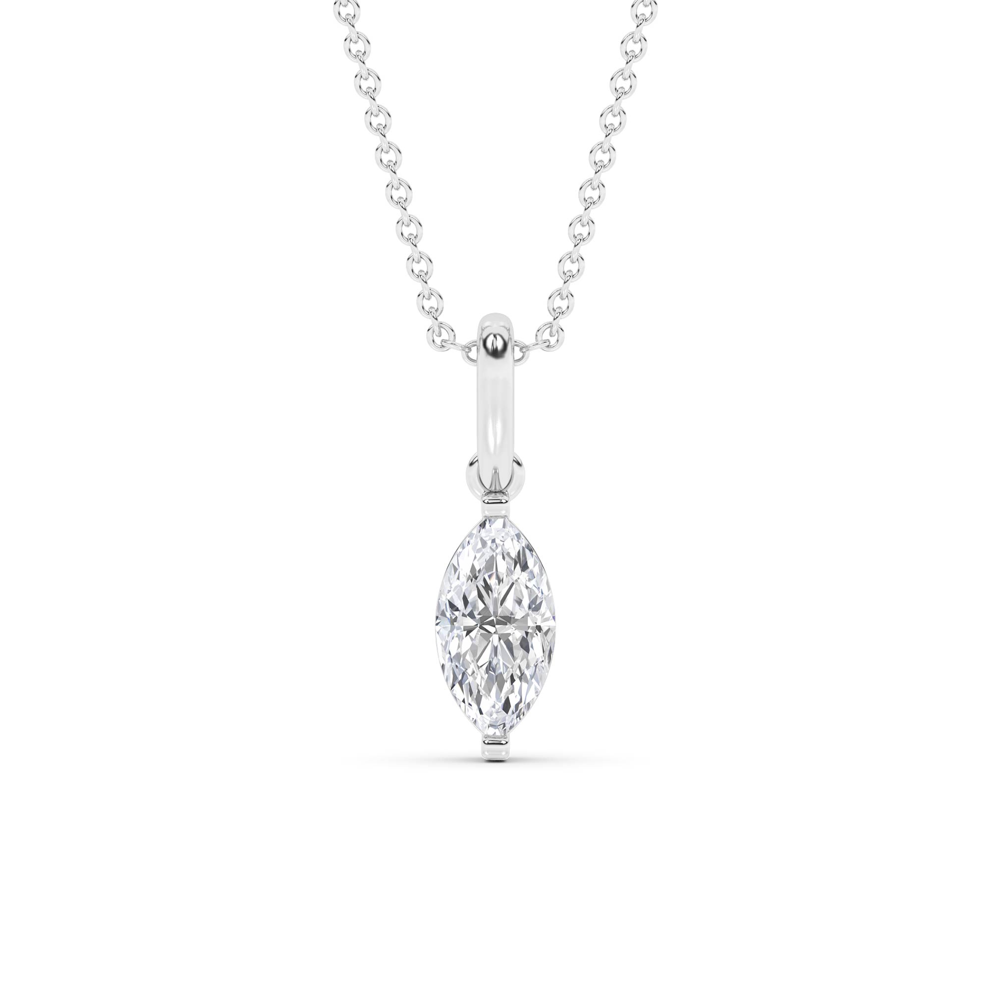 Lab Grown Marquise Diamond Pendant Necklace