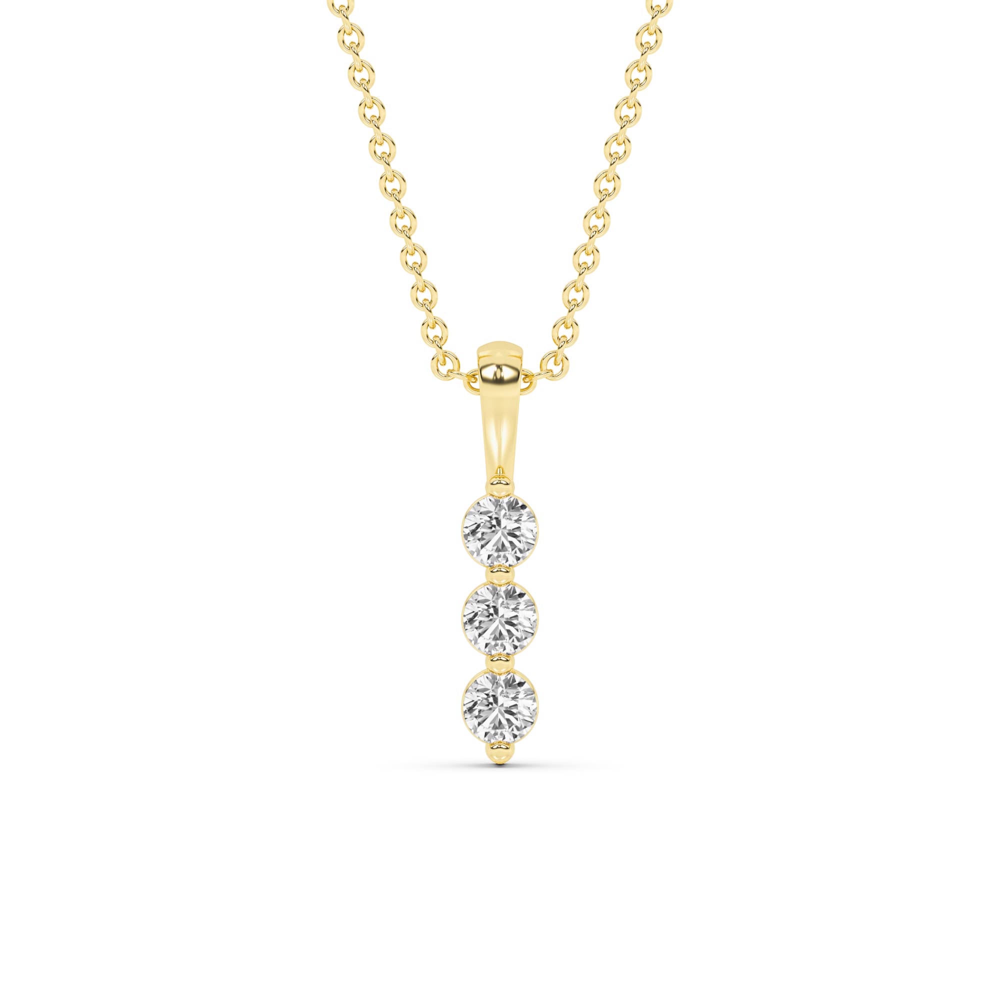 Ascent Three Stone Lab Grown Diamond Pendant Necklace