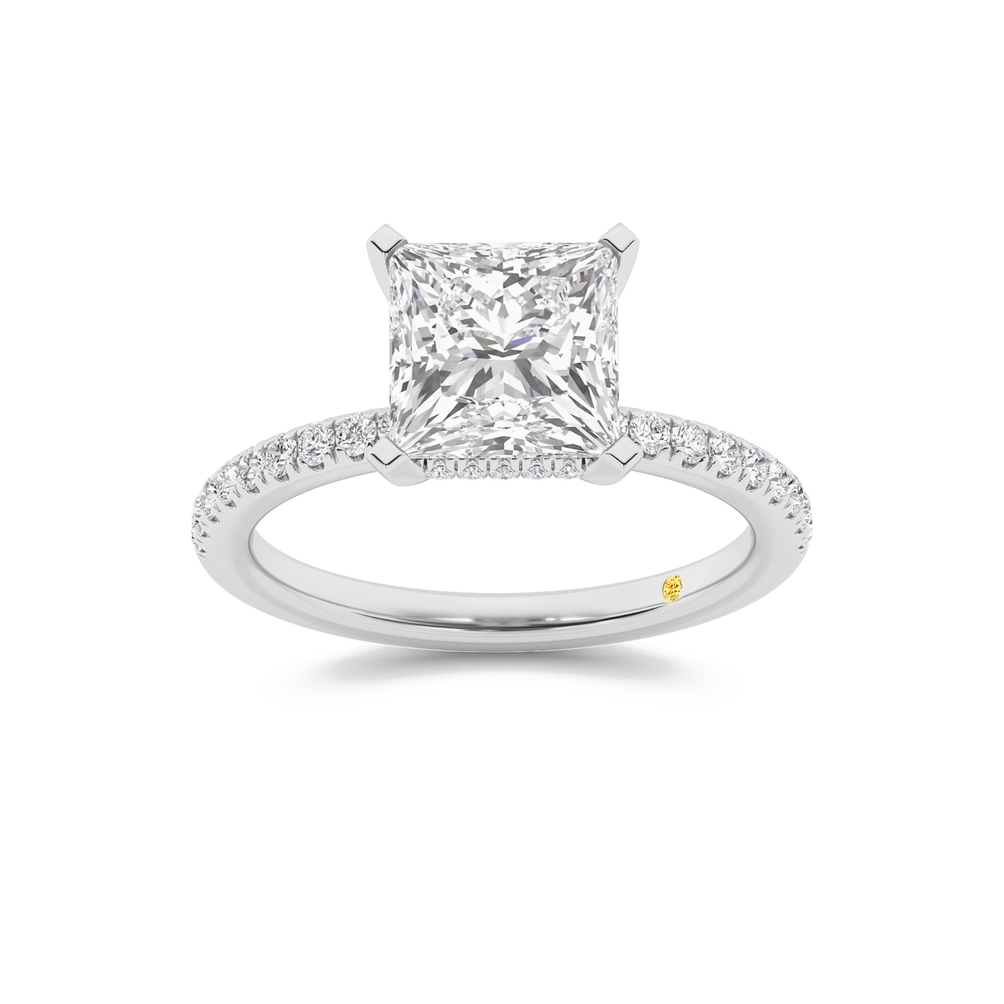 Kyoto Hidden Halo Princess Cut Lab Grown Diamond Engagement Ring