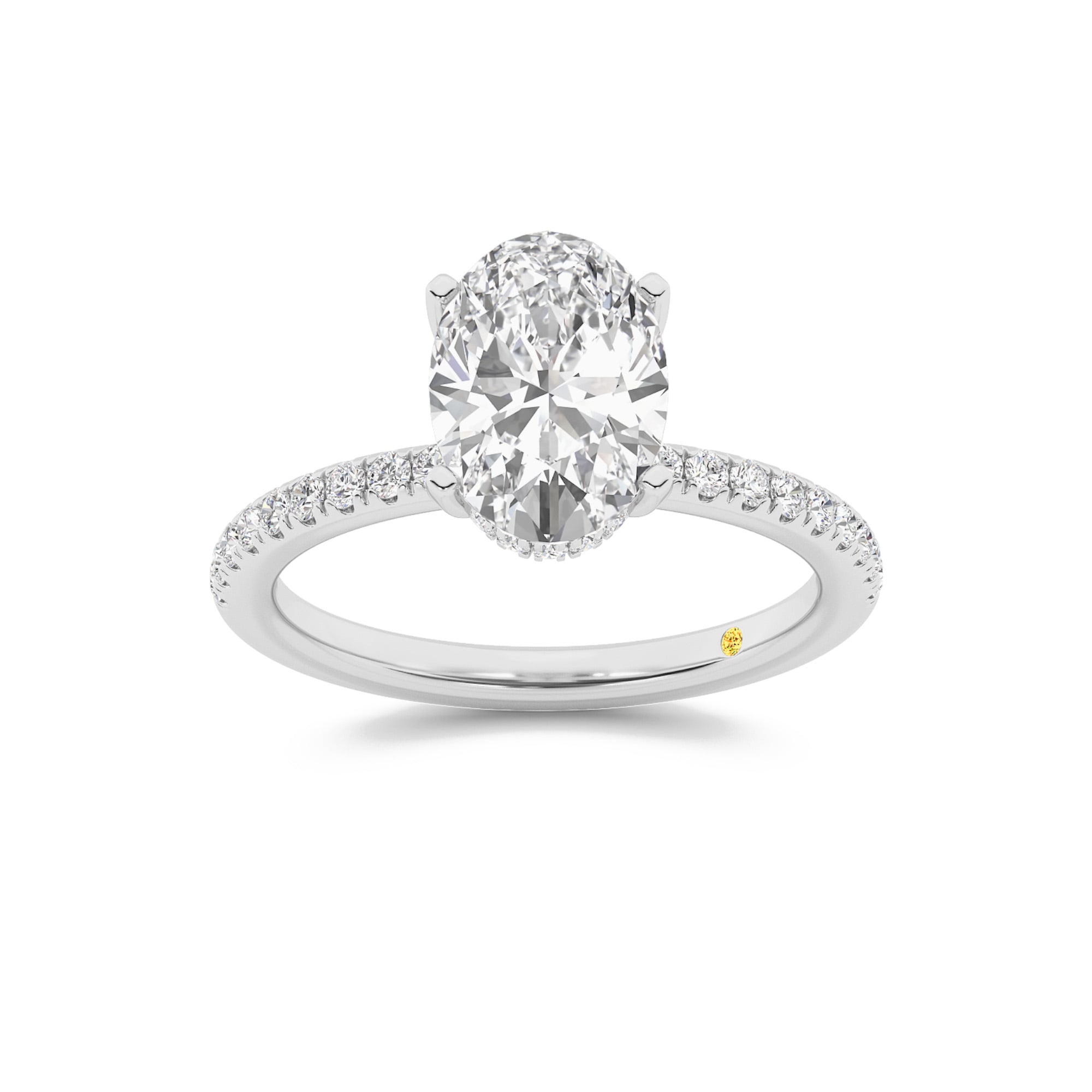 Kyoto Hidden Halo Oval Lab Grown Diamond Engagement Ring