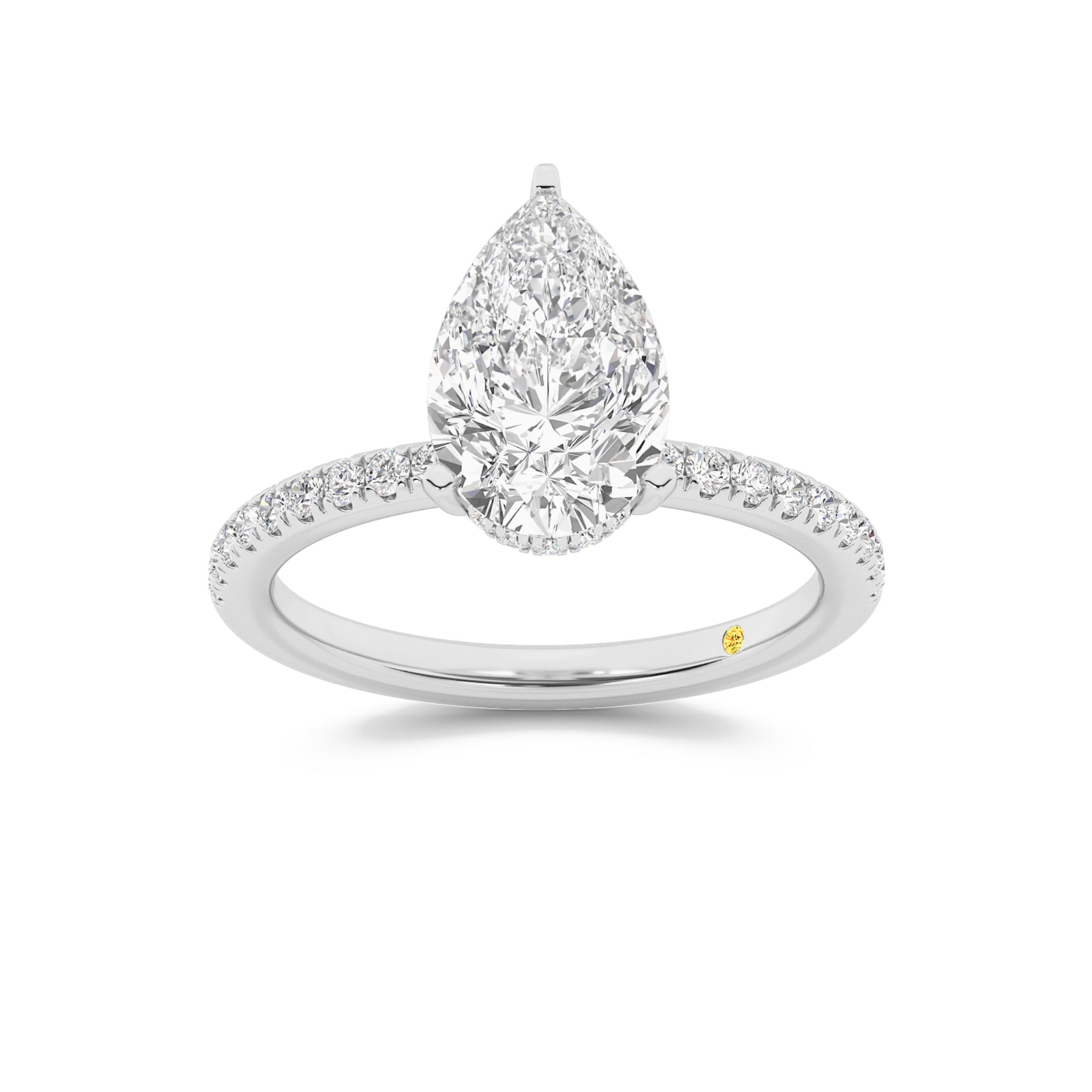 Kyoto Hidden Halo Pear Shape Lab Grown Diamond Engagement Ring