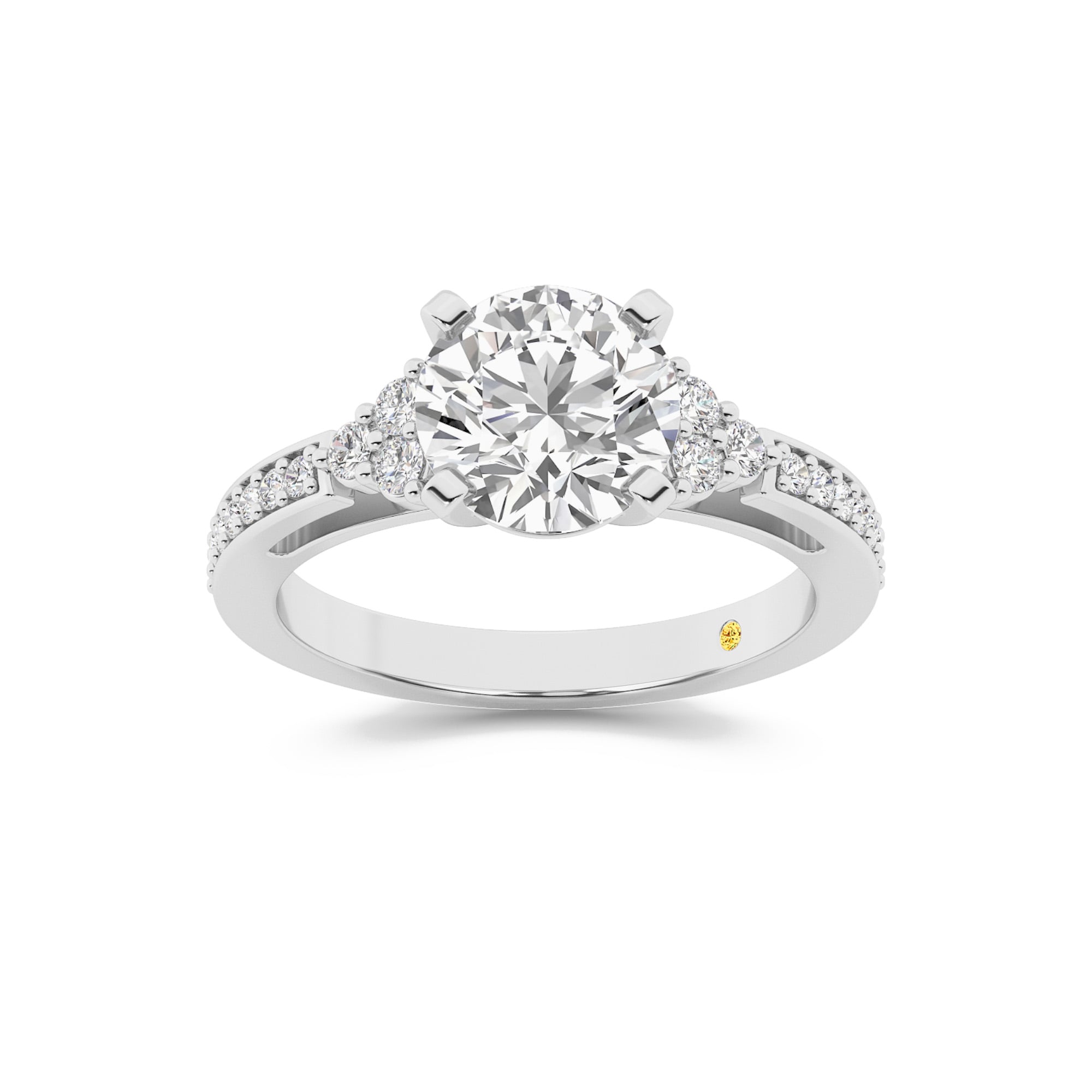 Glyph Half Coverage Illusion Trilliant Round Lab Diamond Engagement Ring