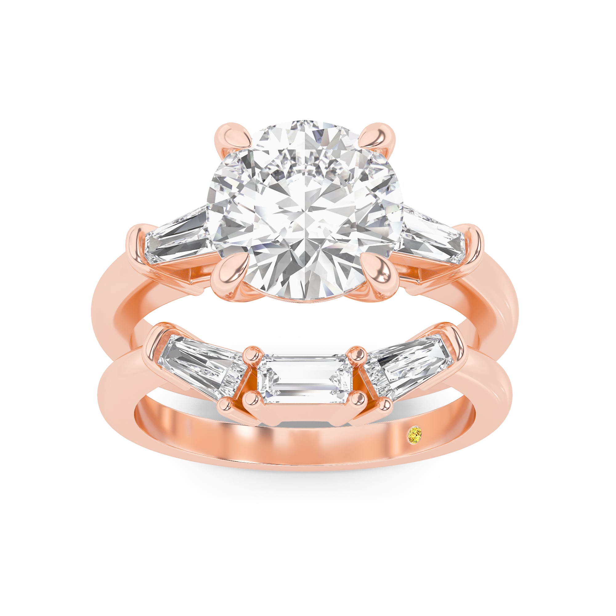 Ignite Lab Grown Round Diamond Engagement Ring with the Mavis Wedding Band