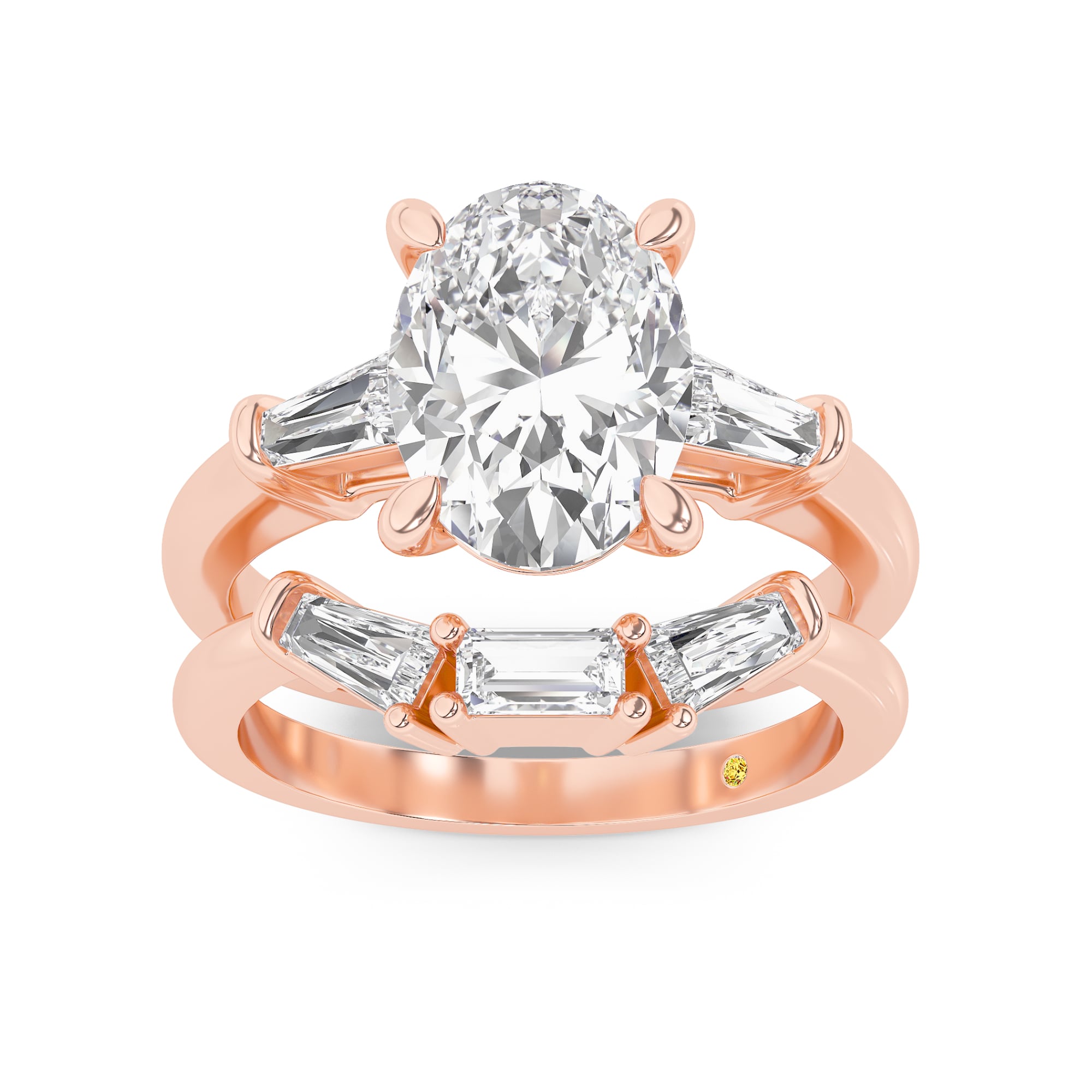 Ignite Lab Grown Oval Shaped Diamond Engagement Ring with the Mavis Wedding Band
