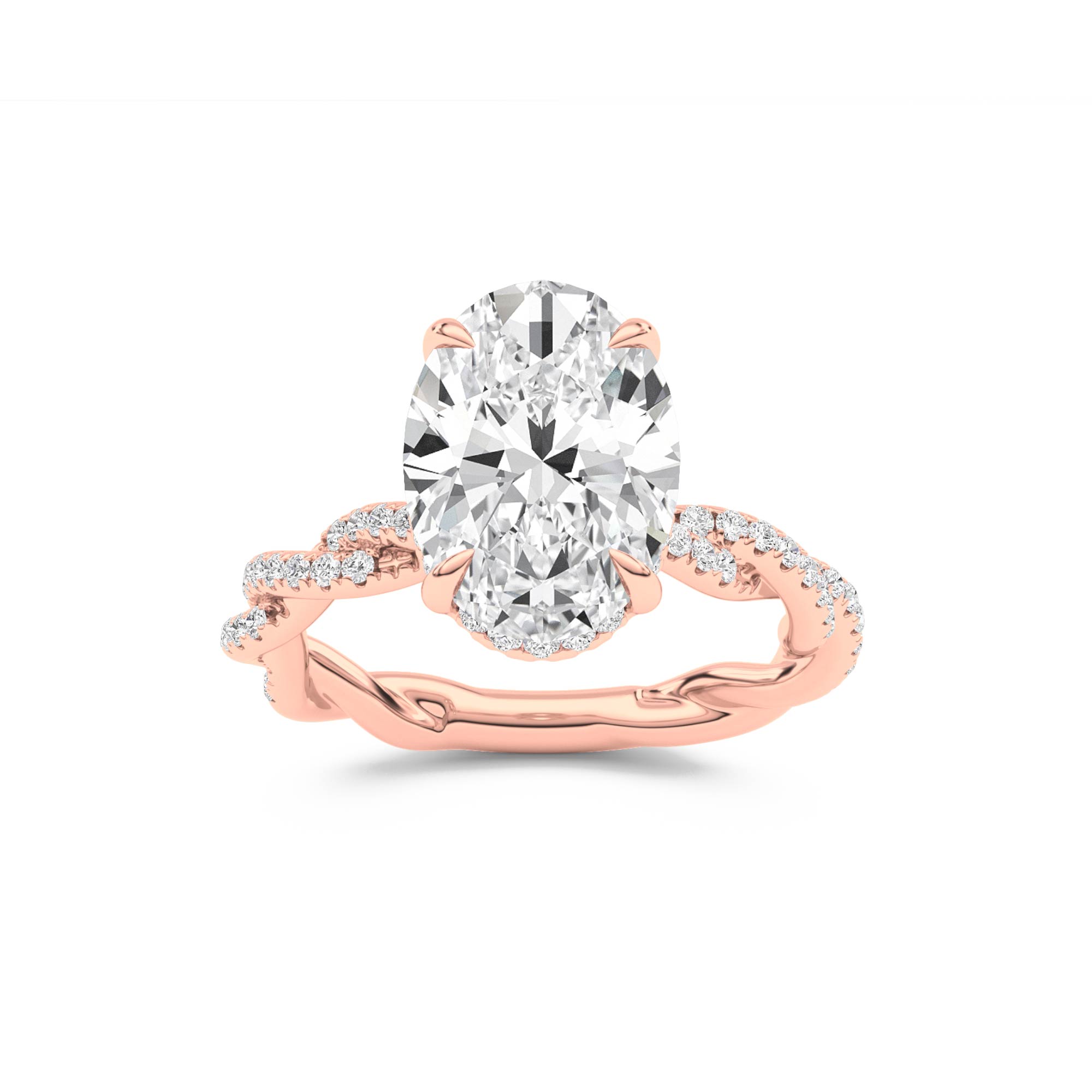 ChiraTan Oval Lab Grown Diamond Engagement Ring