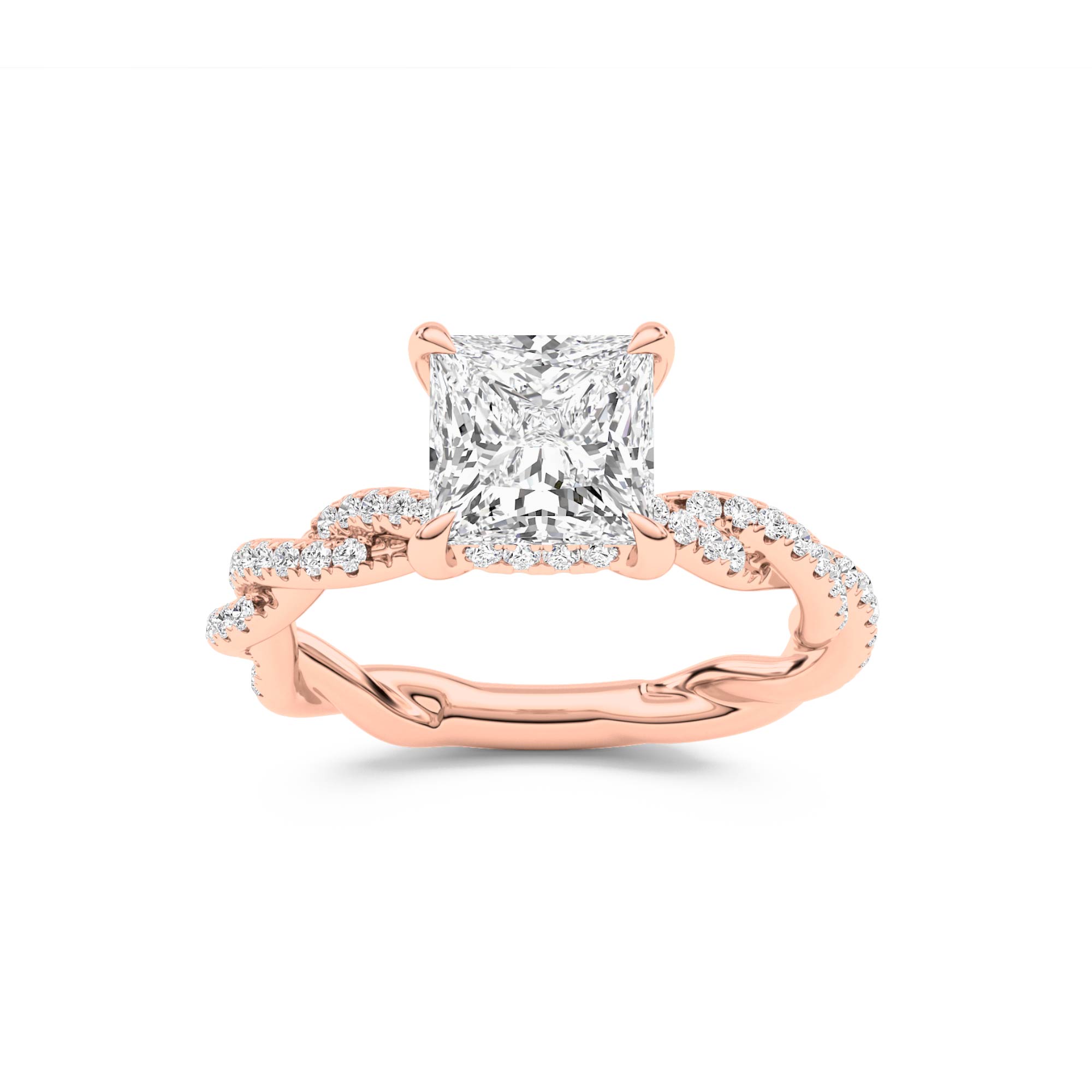 ChiraTan Princess Cut Lab Grown Diamond Engagement Ring