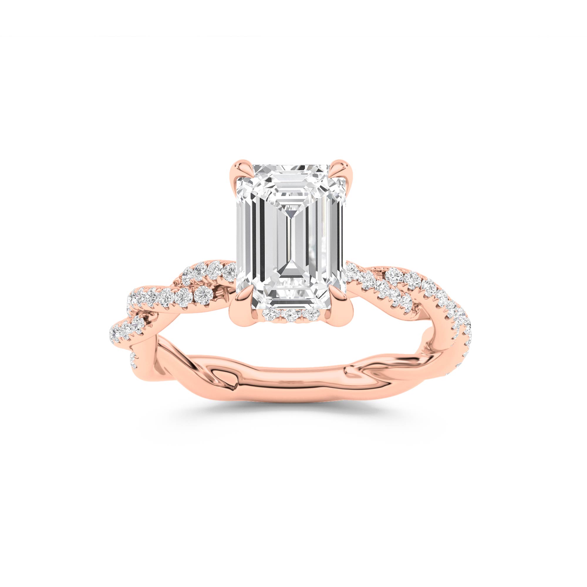 ChiraTan Emerald Cut Lab Grown Diamond Engagement Ring
