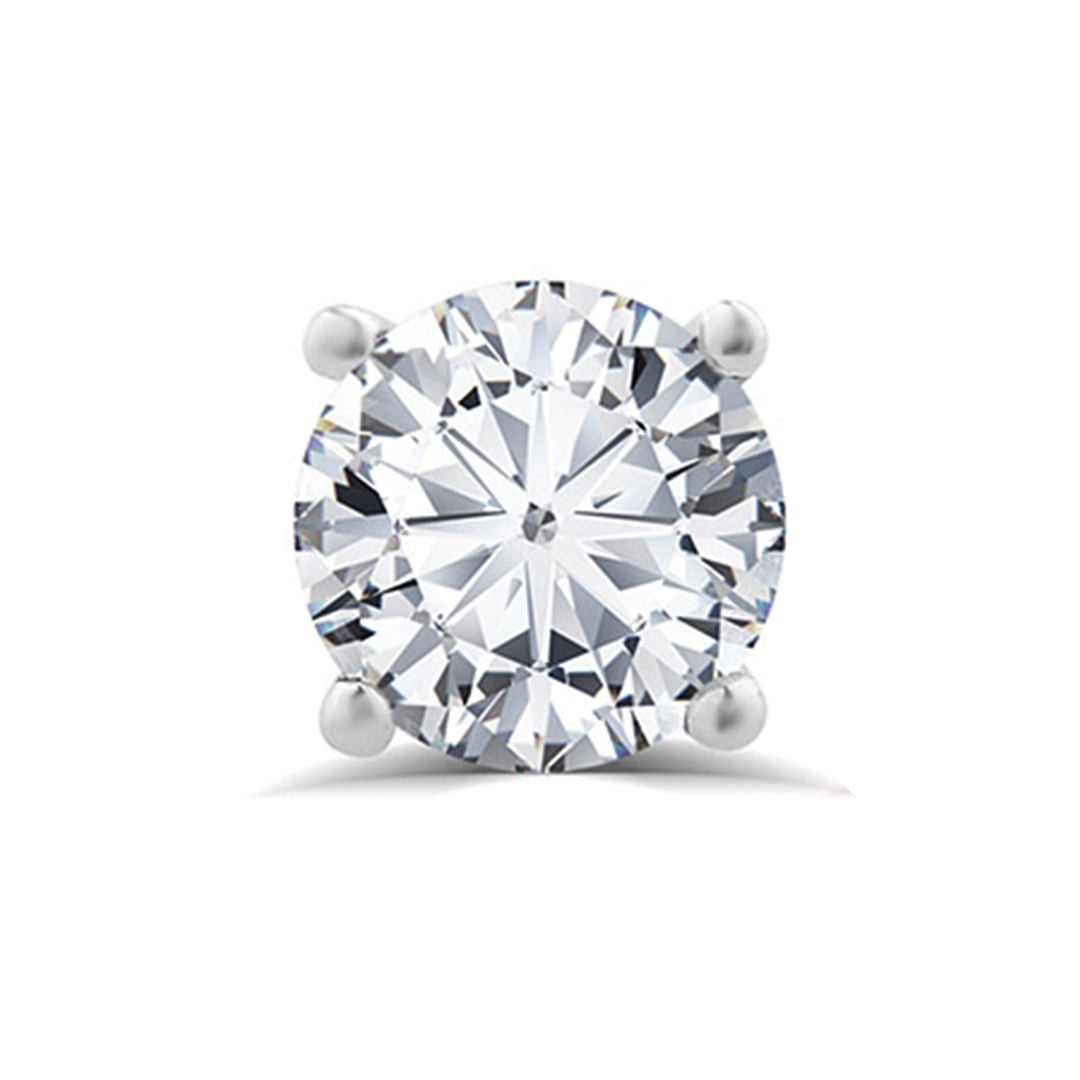 Certified Four Prong Lab Single Diamond Stud Earring