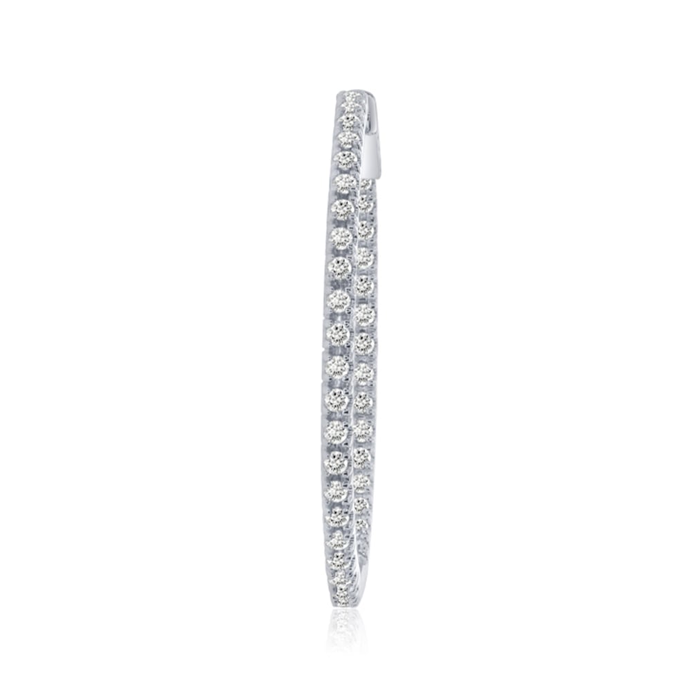 Dangling Lab Grown In Out Diamond Hoop Earrings