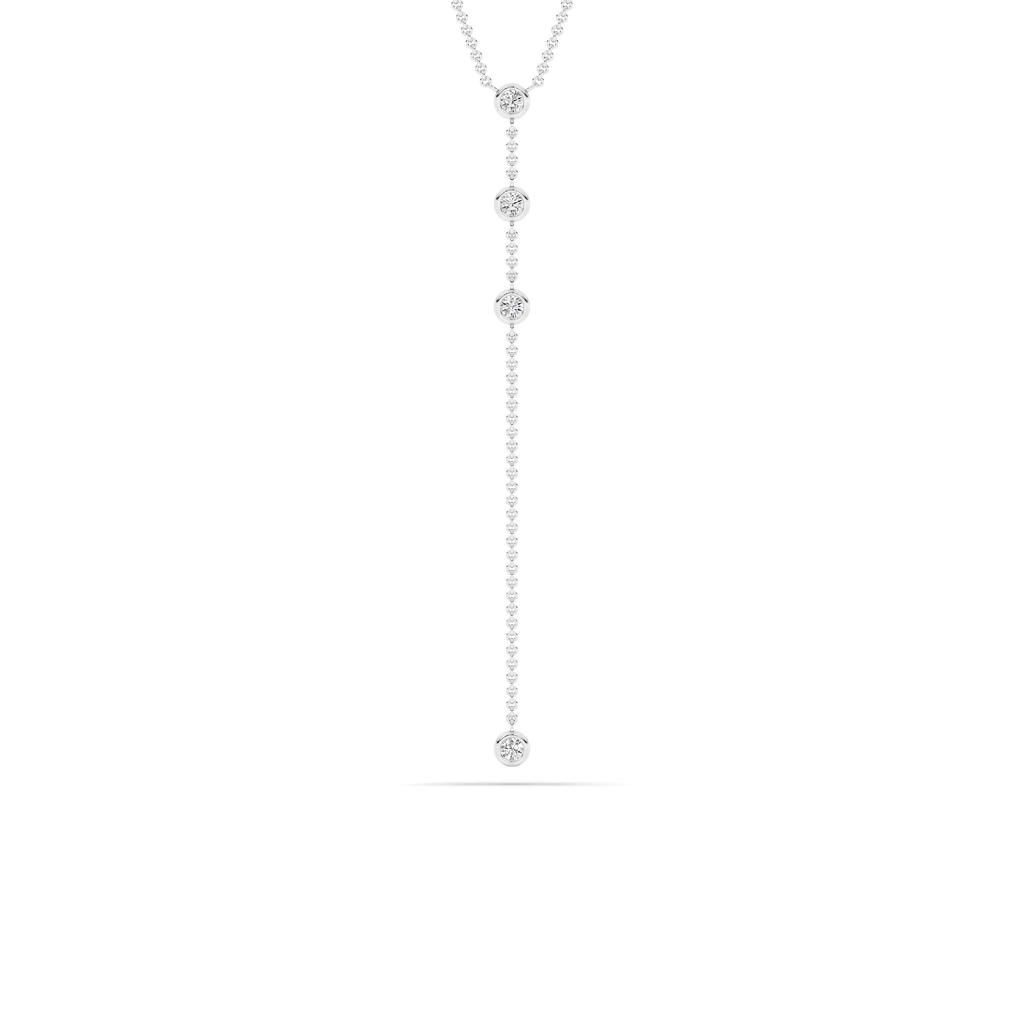 Orbit Sterling Silver Lab Grown Diamond Lariat Necklace