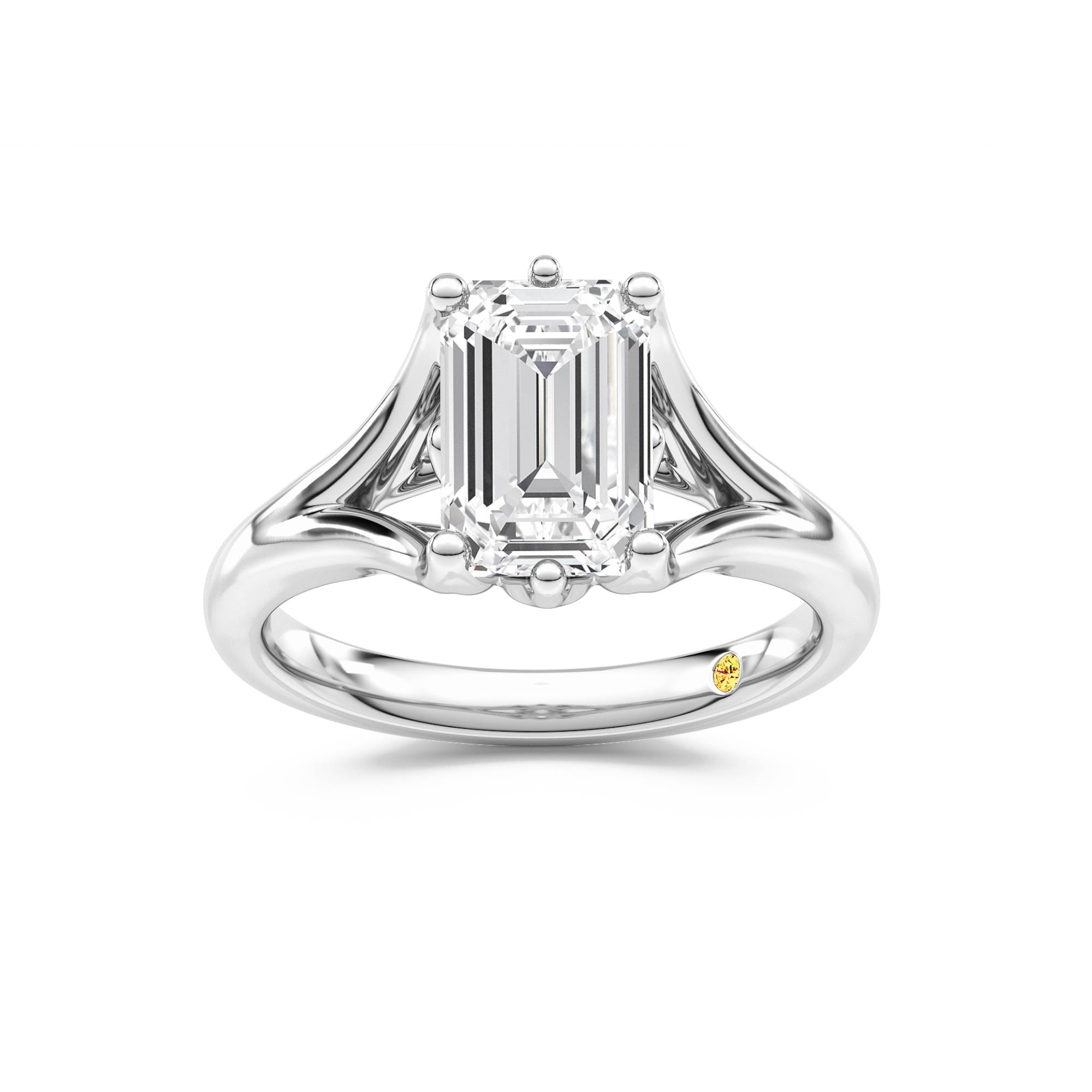 Rosie Emerald Cut Lab Grown Diamond Engagement Ring