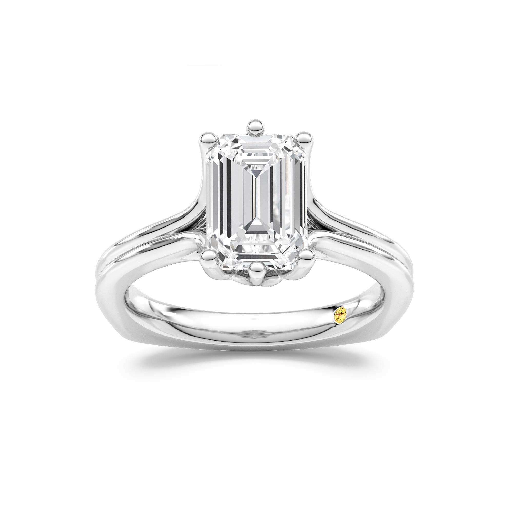 Fleur Emerald Cut Lab Grown Diamond Engagement Ring