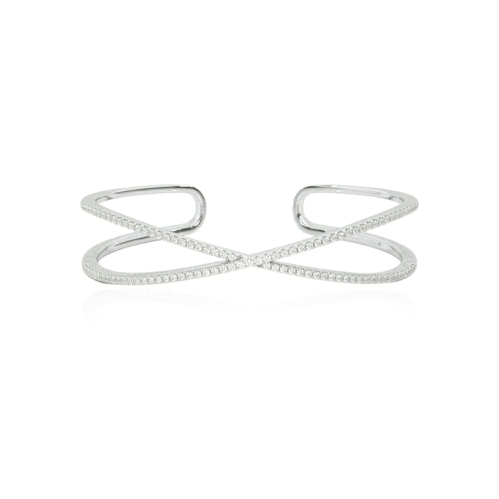 Dainty Lab Made Diamond Bangle Bracelet ( 1 ct. tw.)-10K White Gold