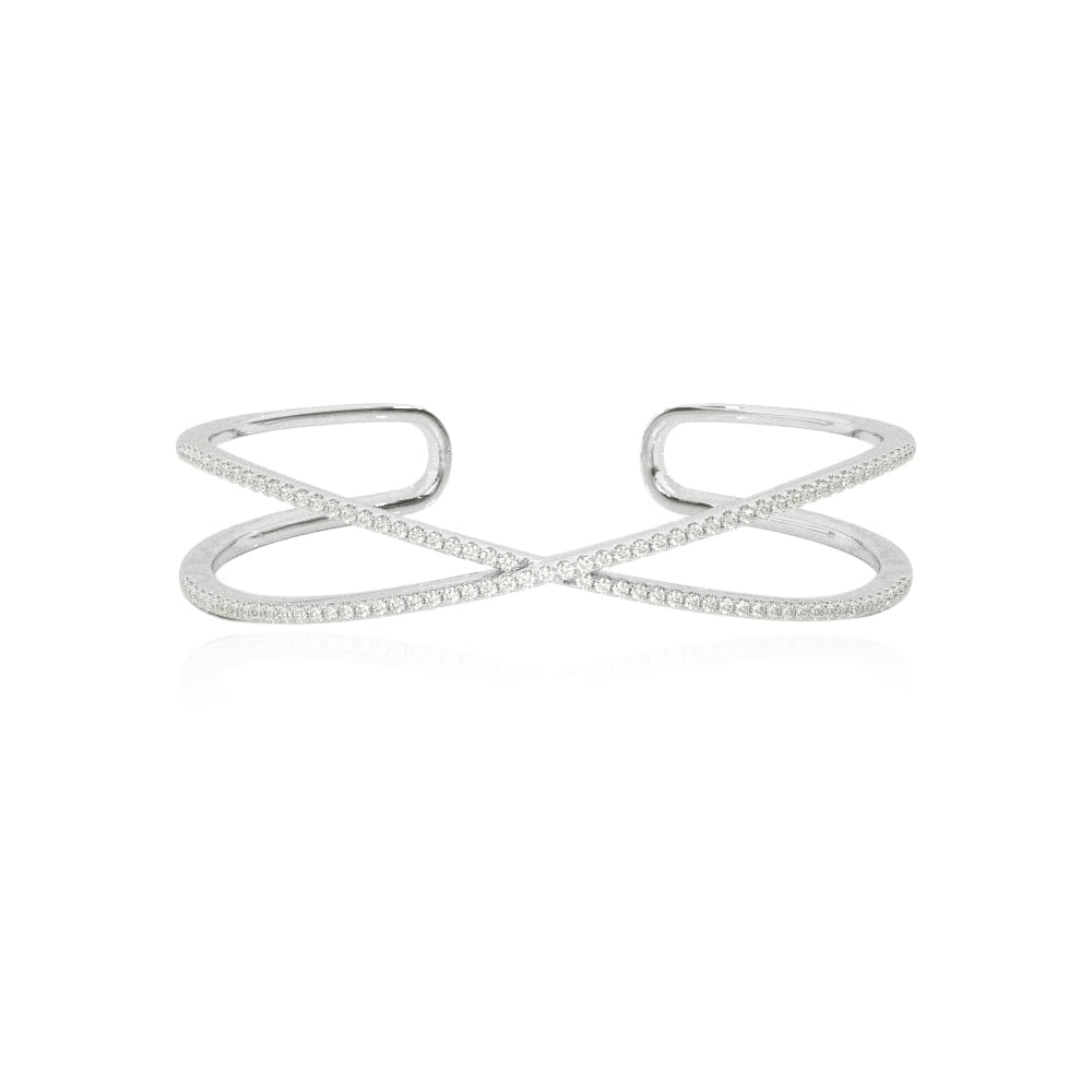 Dainty Lab Made Diamond Bangle Bracelet ( 1 ct. tw.)-10K White Gold
