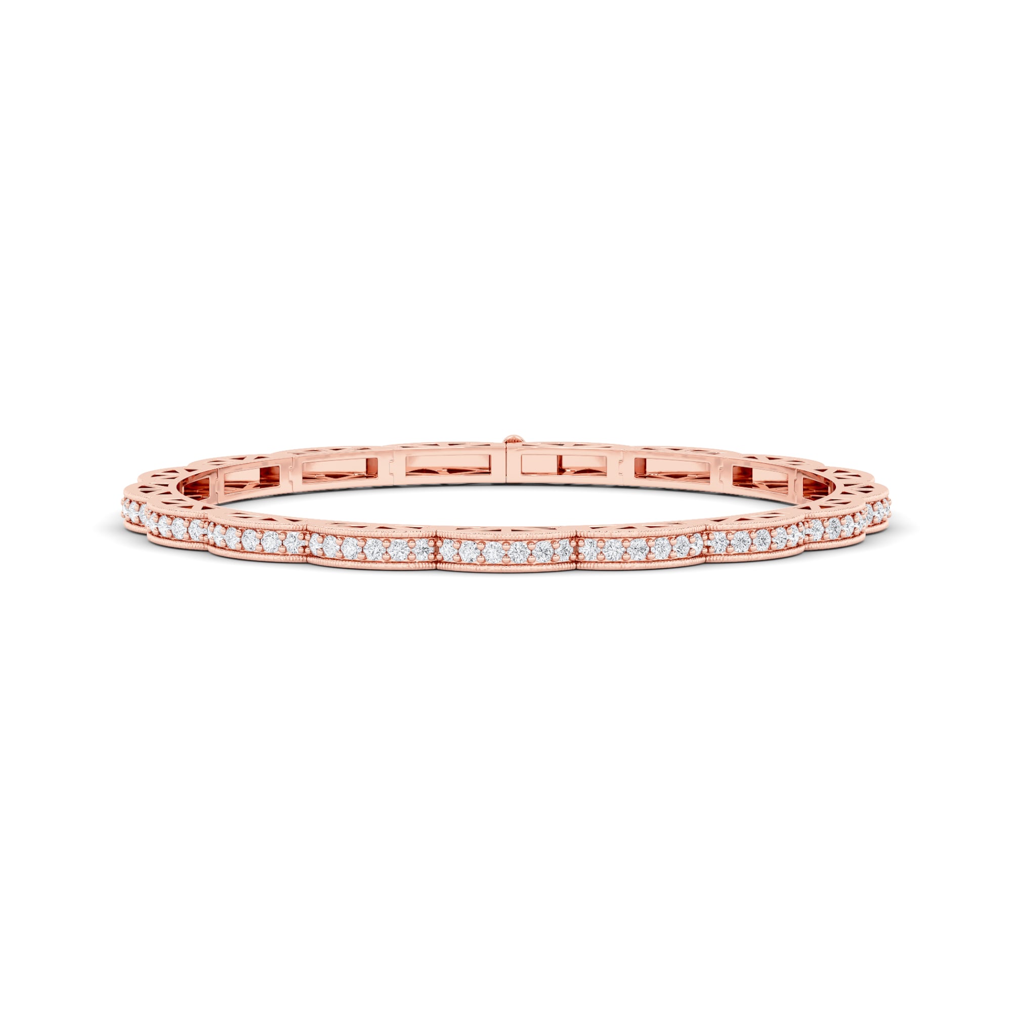 Vintage Inspired Lab Grown Diamond Tennis Bracelet