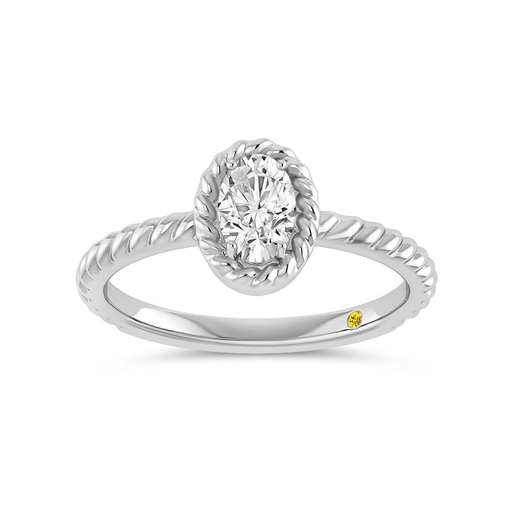 Soleil Lab Grown Solitiare Oval Shaped Diamond Ring