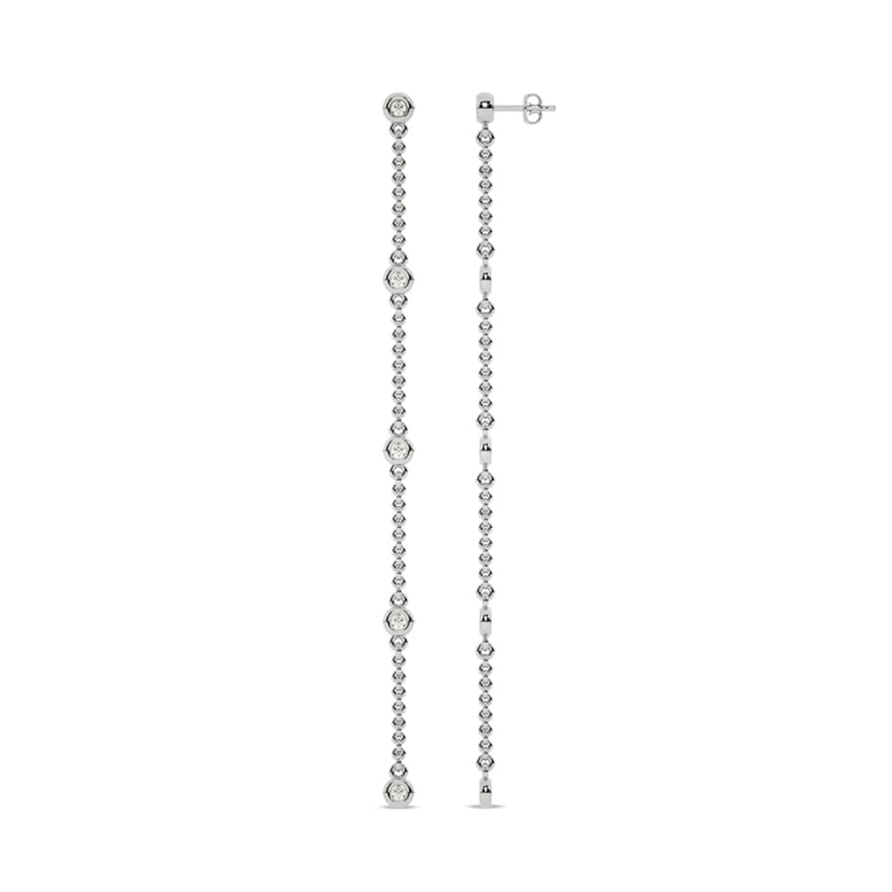 Golden Thread White Gold Lab Grown Diamond Earrings