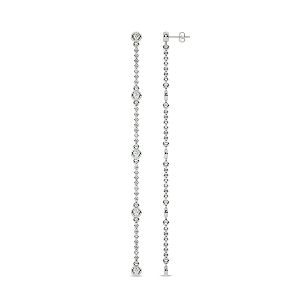 Golden Thread White Gold Lab Grown Diamond Earrings