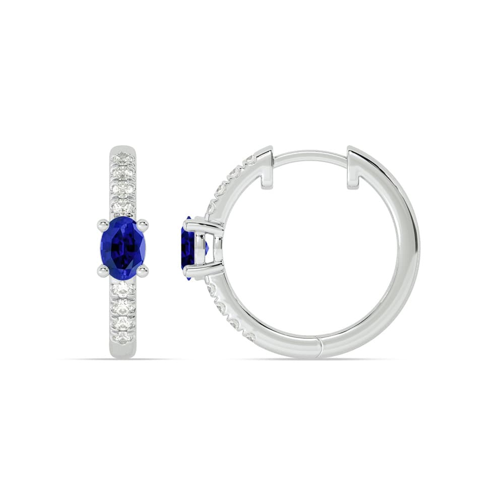 Celestial Stop Lab Grown Diamond and Sapphire Huggie Earrings