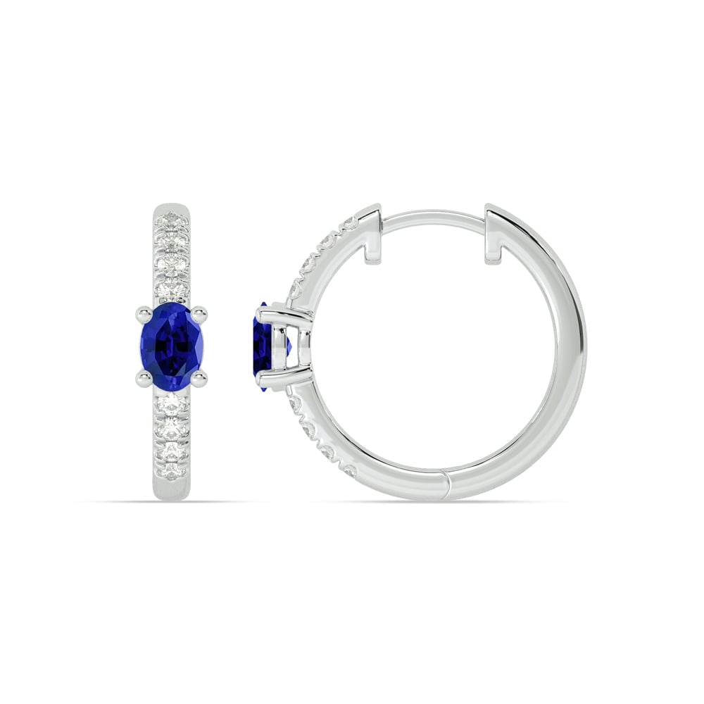 Celestial Stop Lab Grown Diamond and Sapphire Huggie Earrings