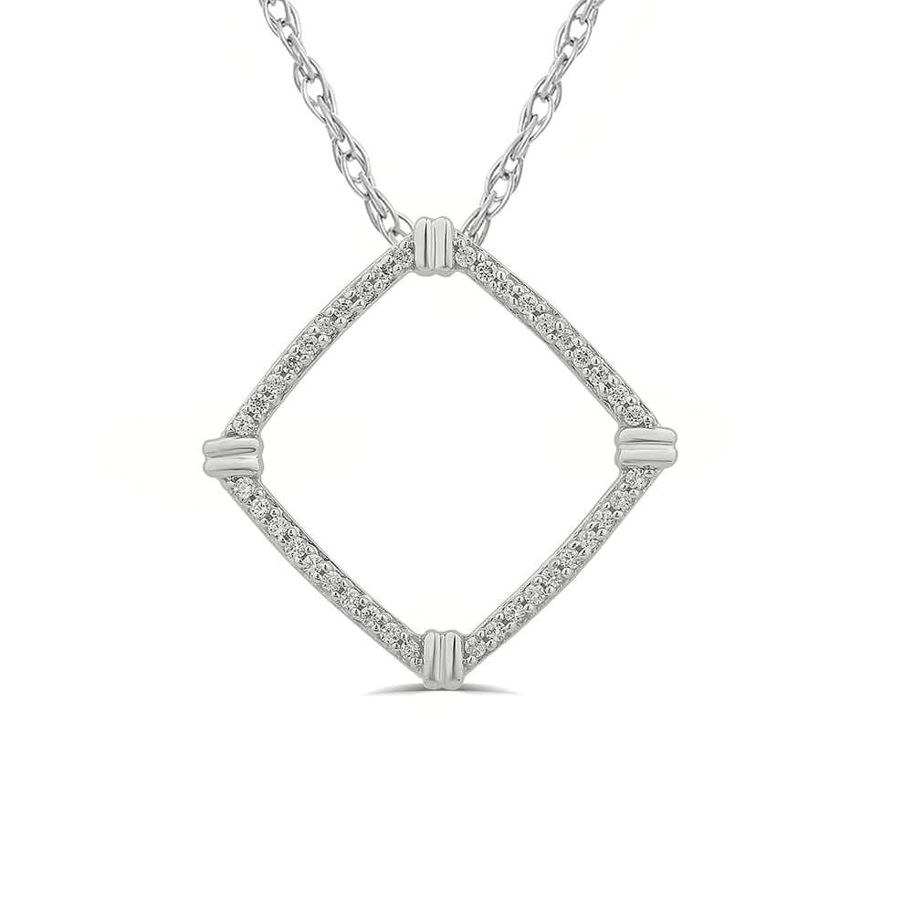 Lab Created Inverted Square Diamond Necklace