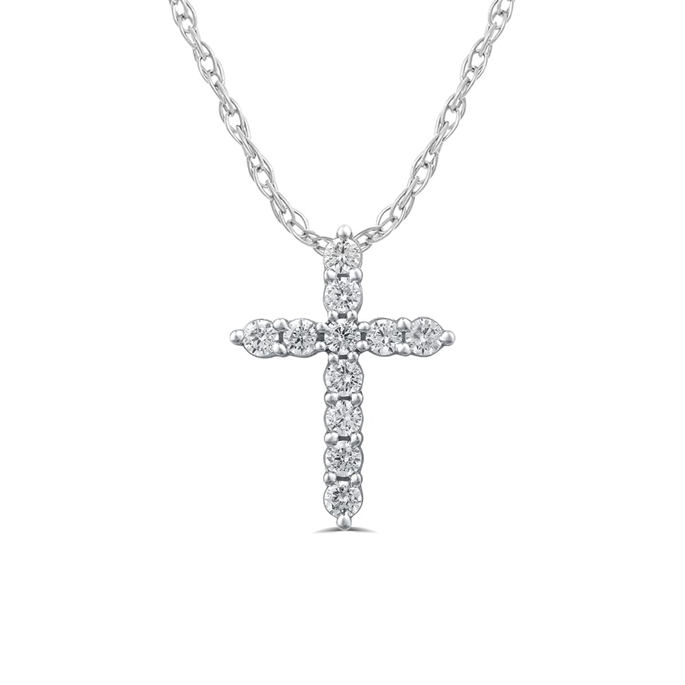 Essential Lab Grown Floating Diamond Cross Necklace