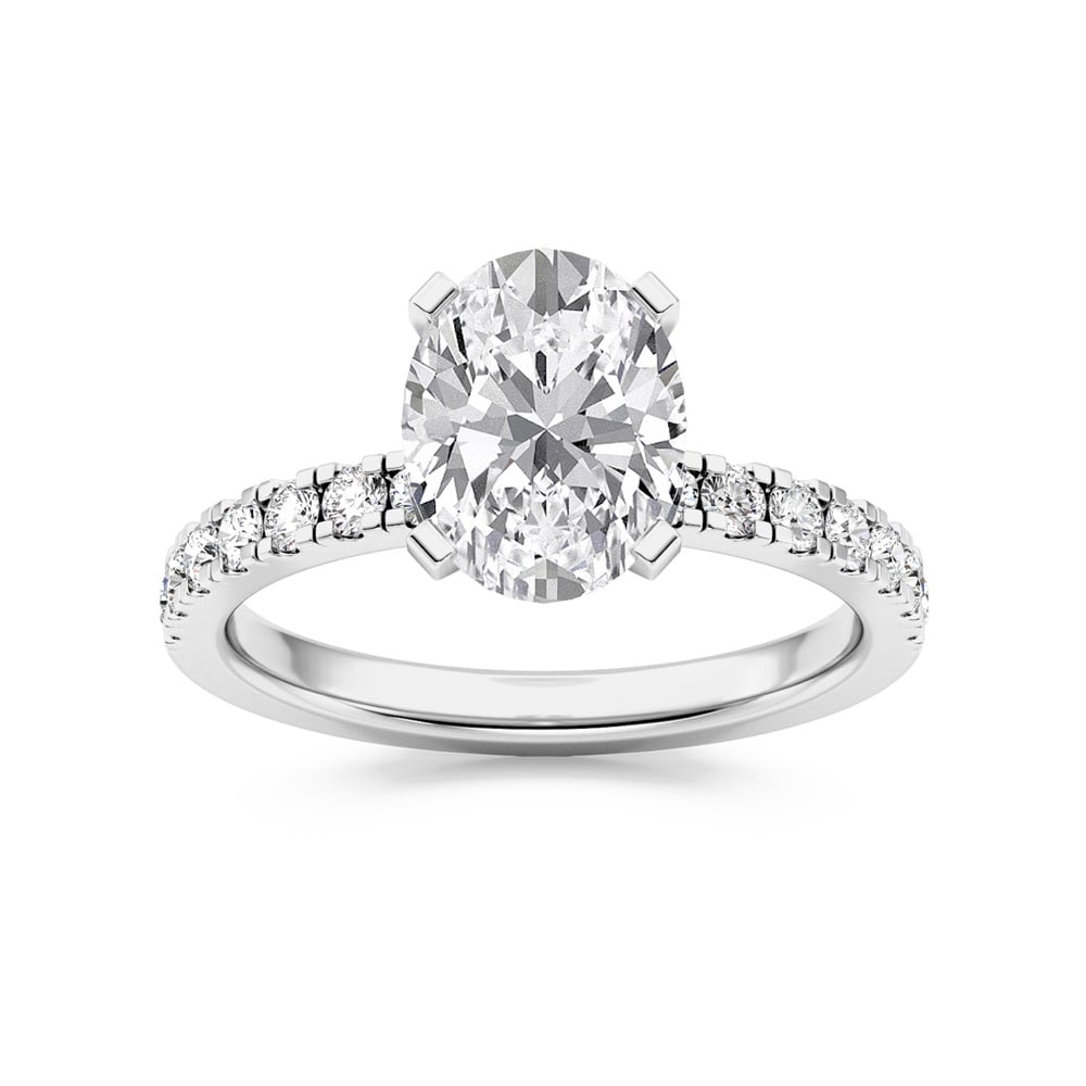 Troy Two Tone Oval Lab Grown Diamond Engagement Ring