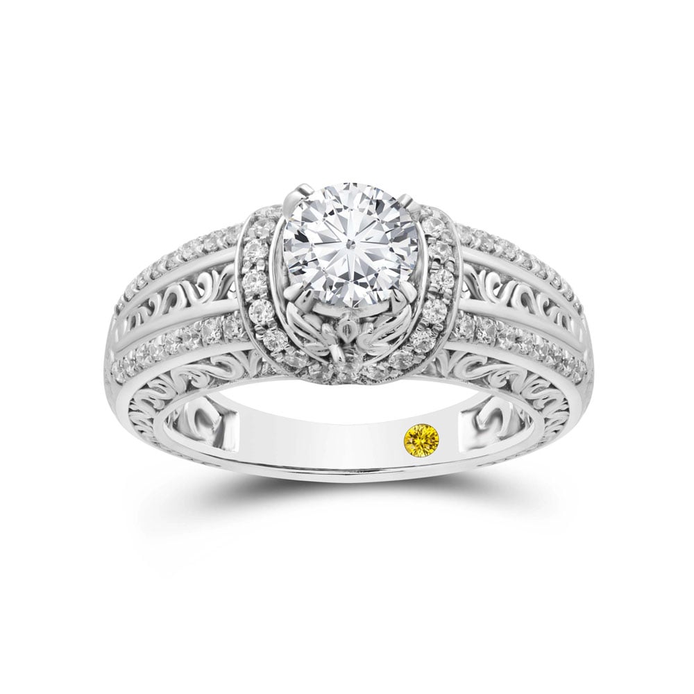 Art Deco Themed Lab Grown Diamond Engagement Ring