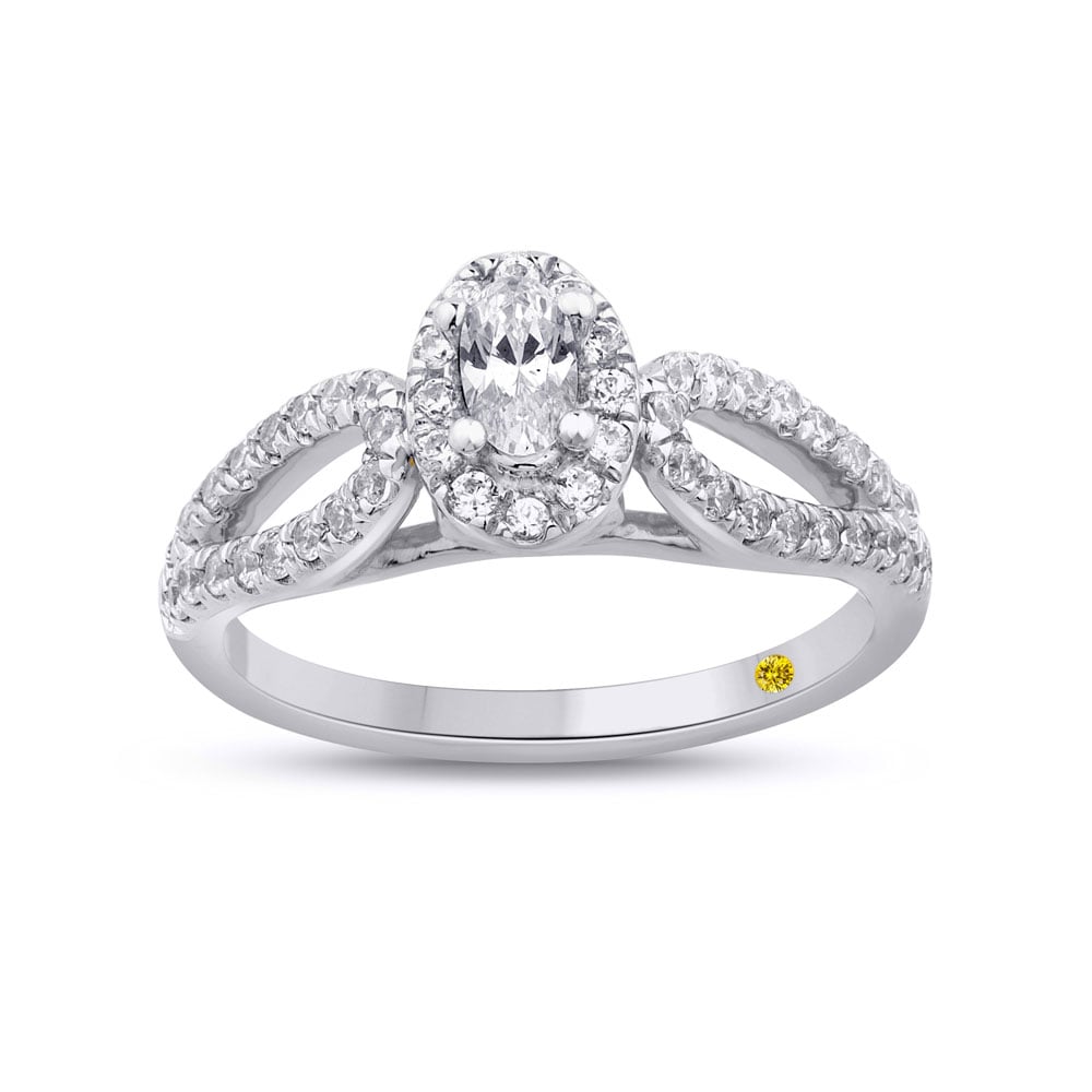 Oval Erosia Looped Shank Lab Grown Diamond Engagement Ring