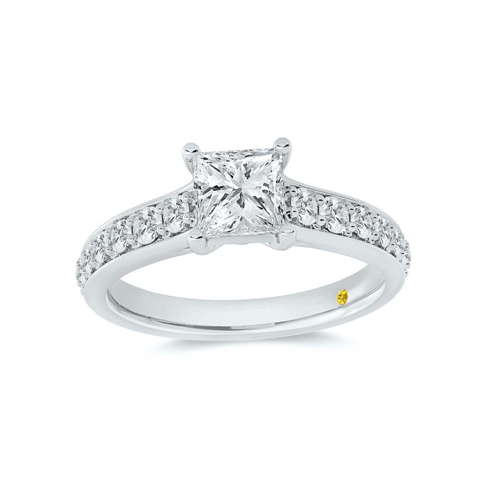 Rio Classic Pavé Set Princess Cut Lab Diamond Engagement Ring