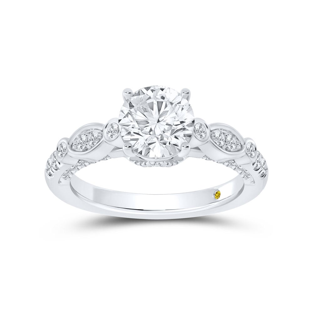 Cryst Illusion Marquise Round Lab Grown Diamond Engagement Ring