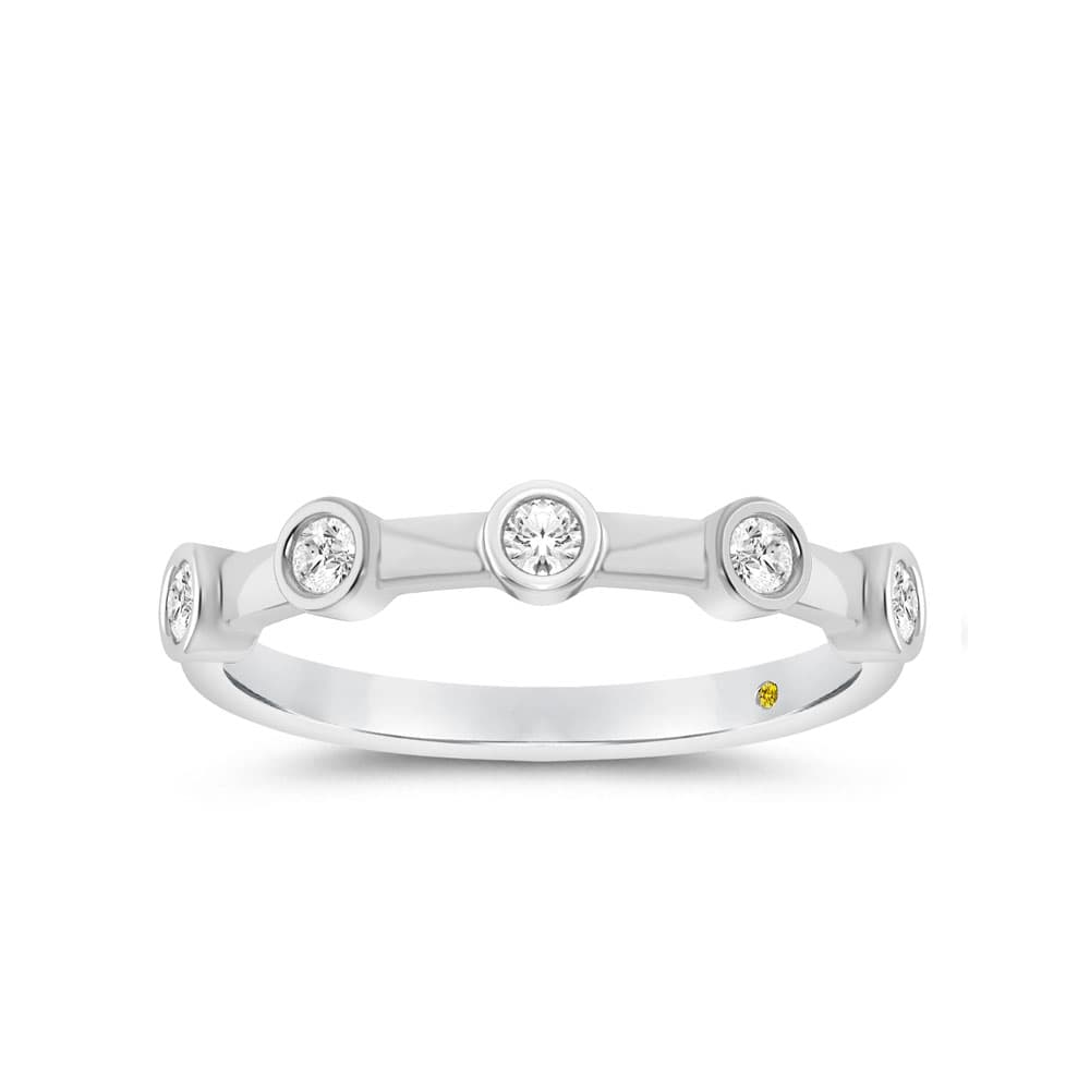 Echo White Gold Lab Grown Five Stone Station Diamond Ring