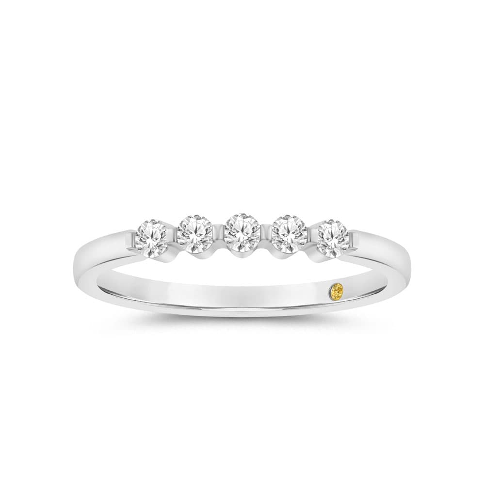 Vibe Shared Prong White Gold Lab Grown Five Stone Diamond Ring