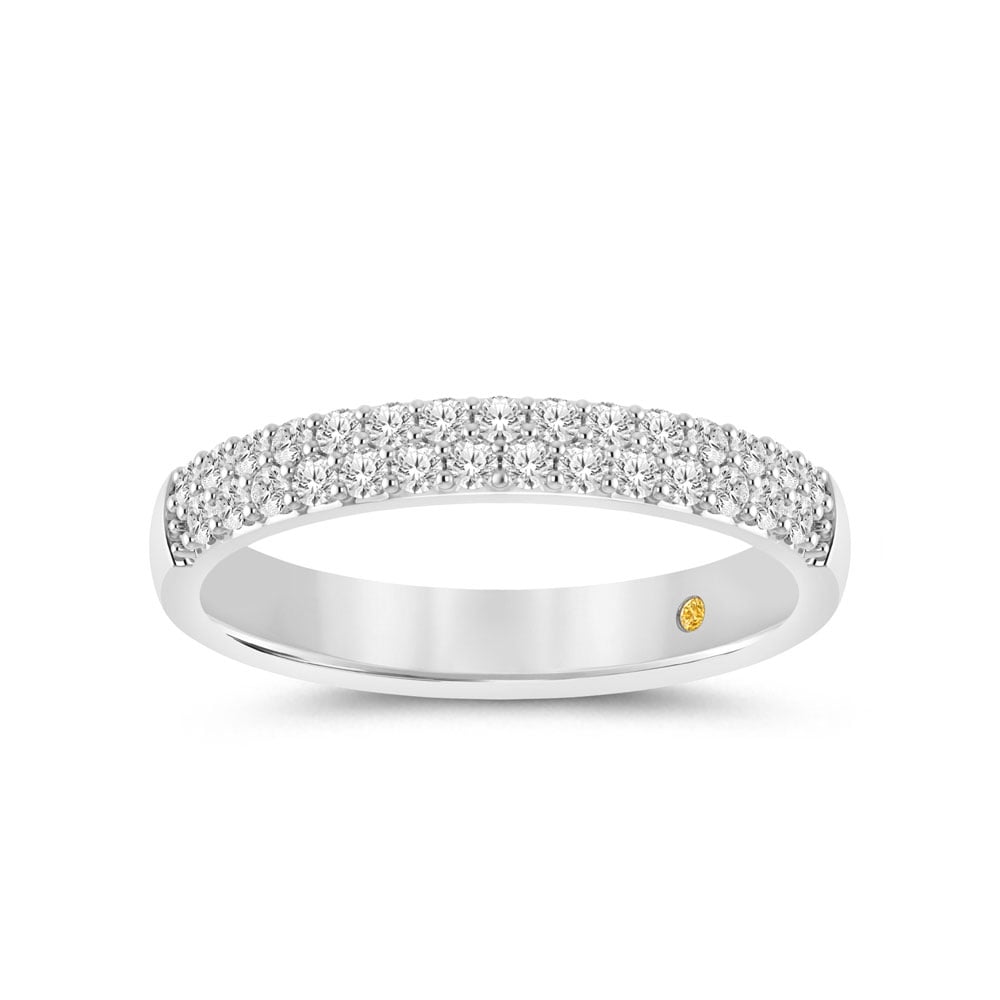 Brio White Gold Half Coverage Lab Grown Diamond Ring