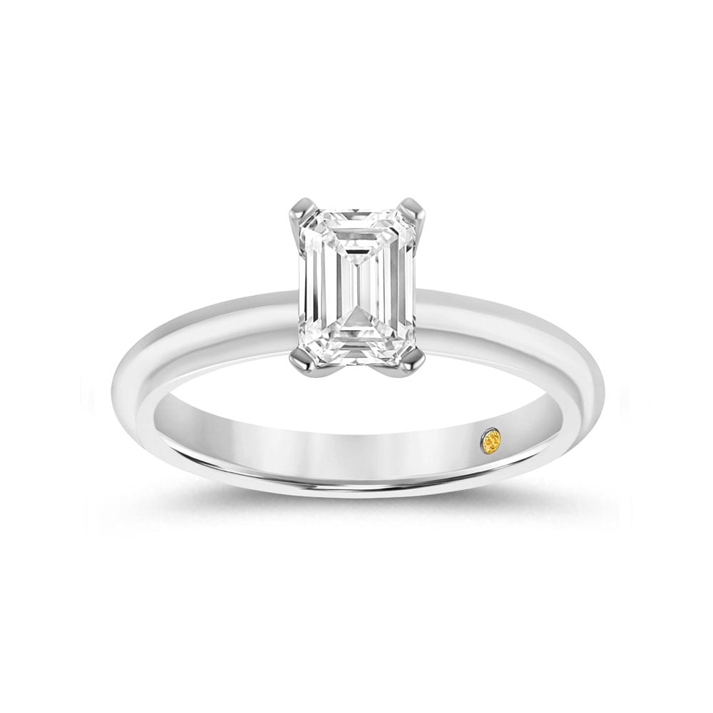 Celest Emerald Cut Lab Grown Diamond Solitaire Ring