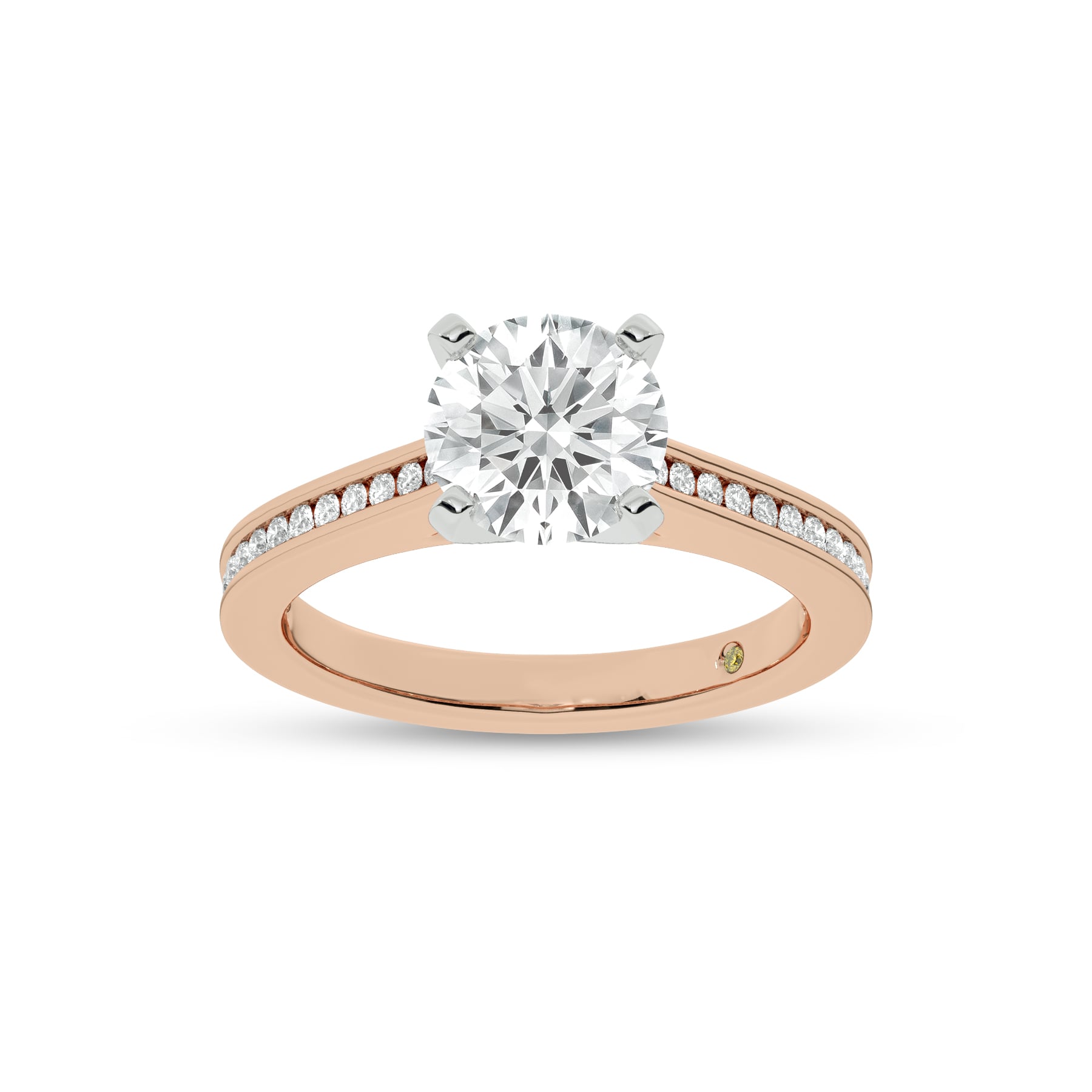 Paris Channel Set Round Lab Diamond Engagement Ring