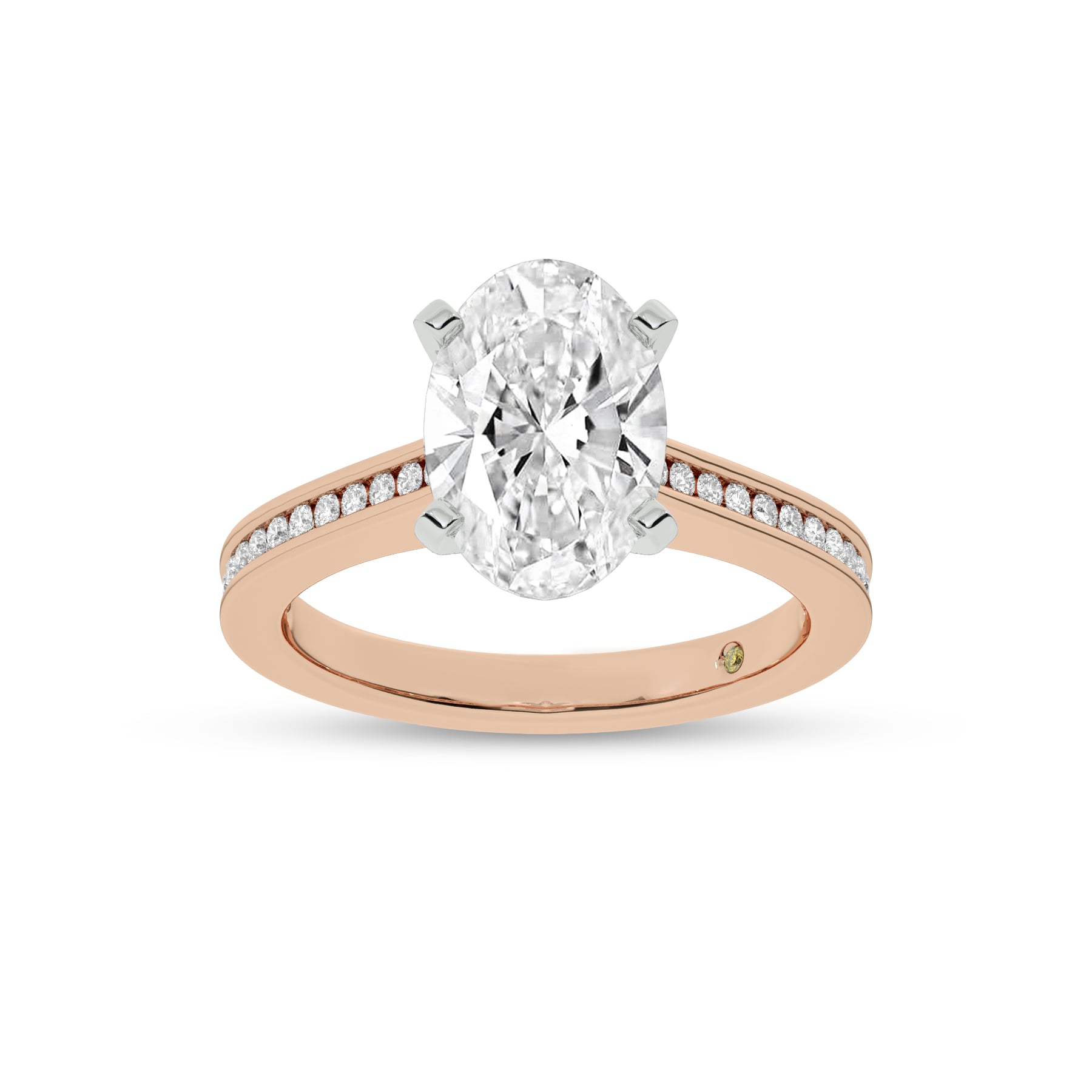 Paris Channel Set Oval Lab Diamond Engagement Ring