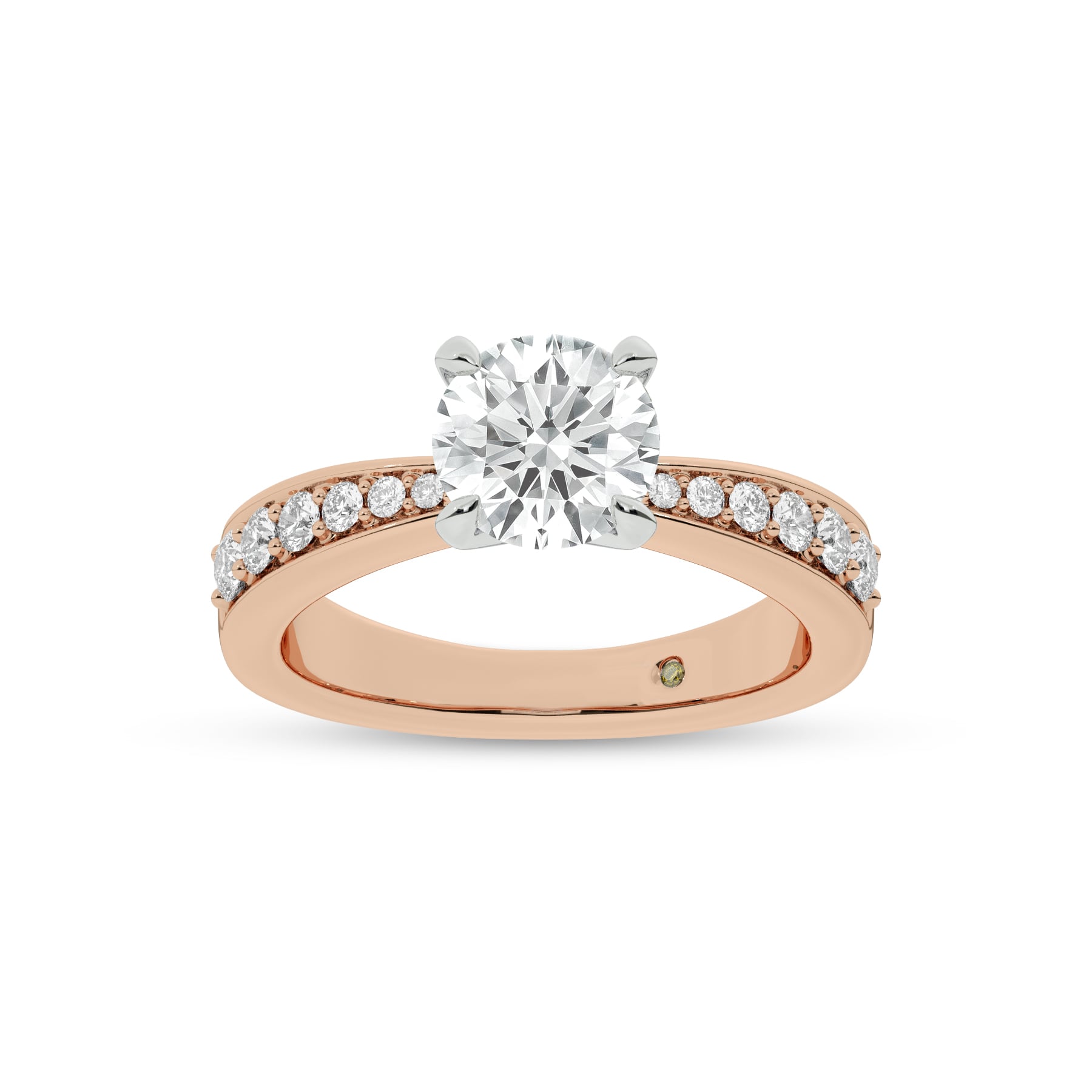 Rome Classic Pavé Set Round Lab Grown Diamond Engagement Ring