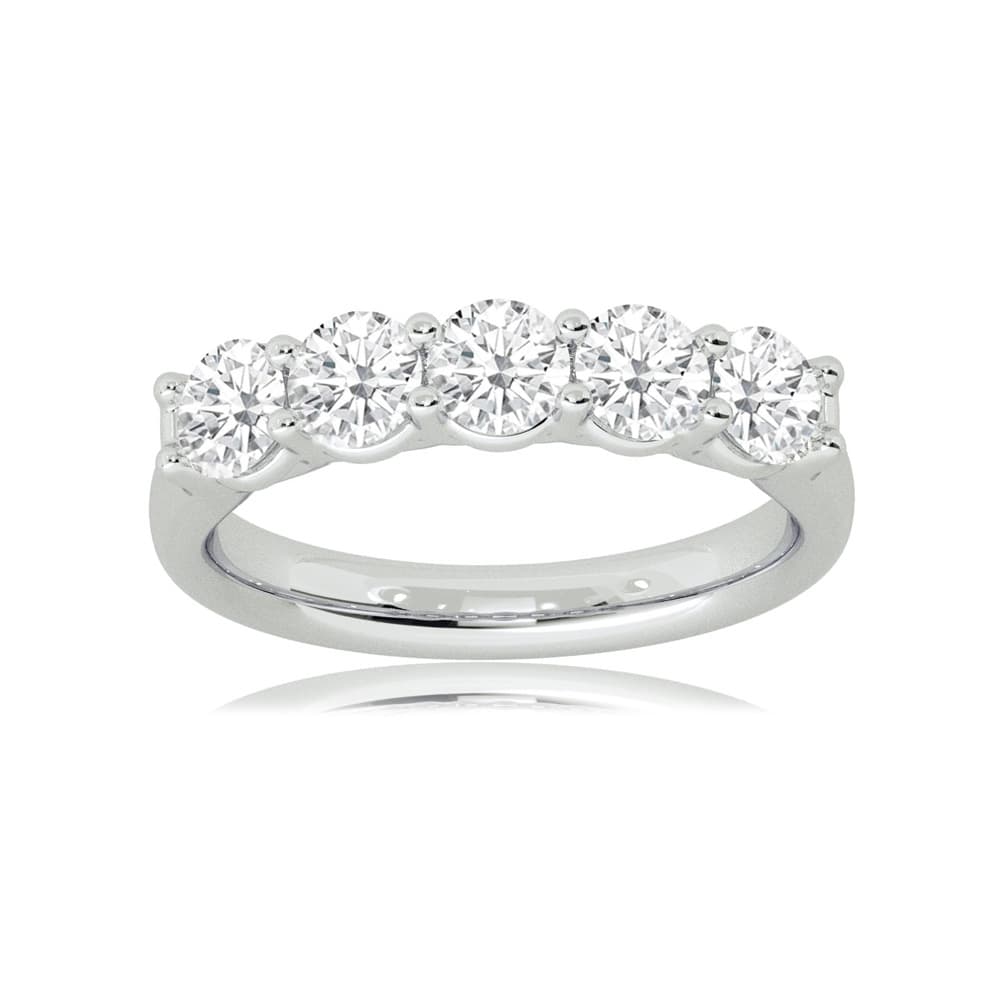 Luca White Gold Lab Grown Five Stone Diamond Ring