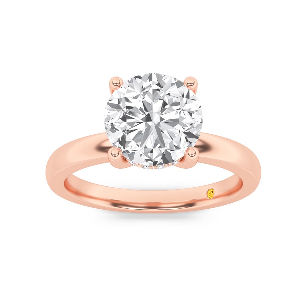 Secret Sparkle Hidden Halo Round Lab Grown Diamond Engagement Ring