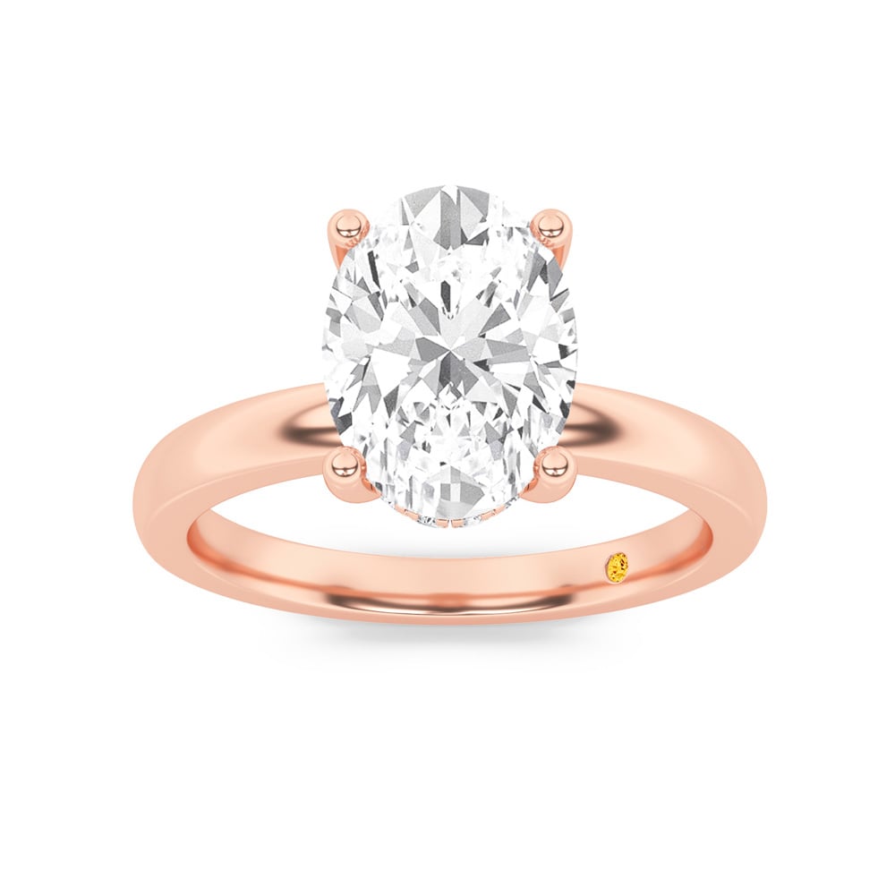 Secret Sparkle Hidden Halo Oval Lab Grown Diamond Engagement Ring