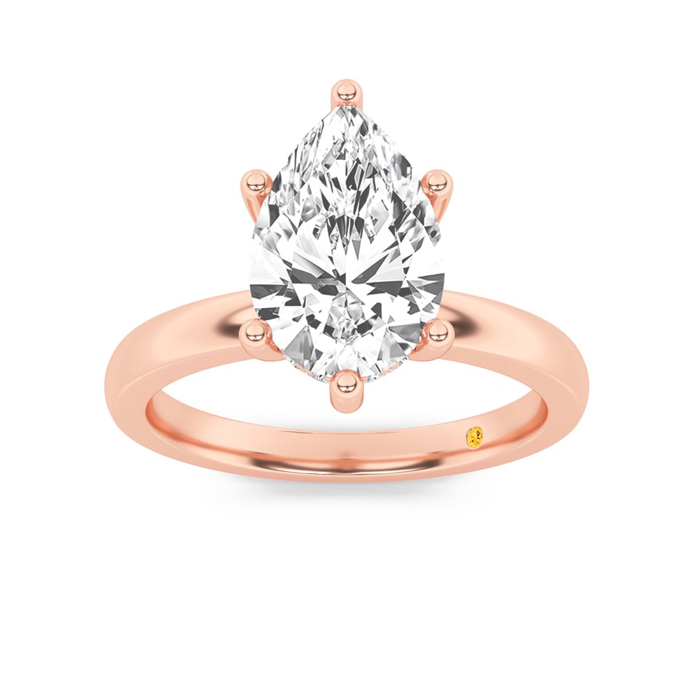Secret Sparkle Hidden Halo Pear Shape Lab Grown Diamond Engagement Ring