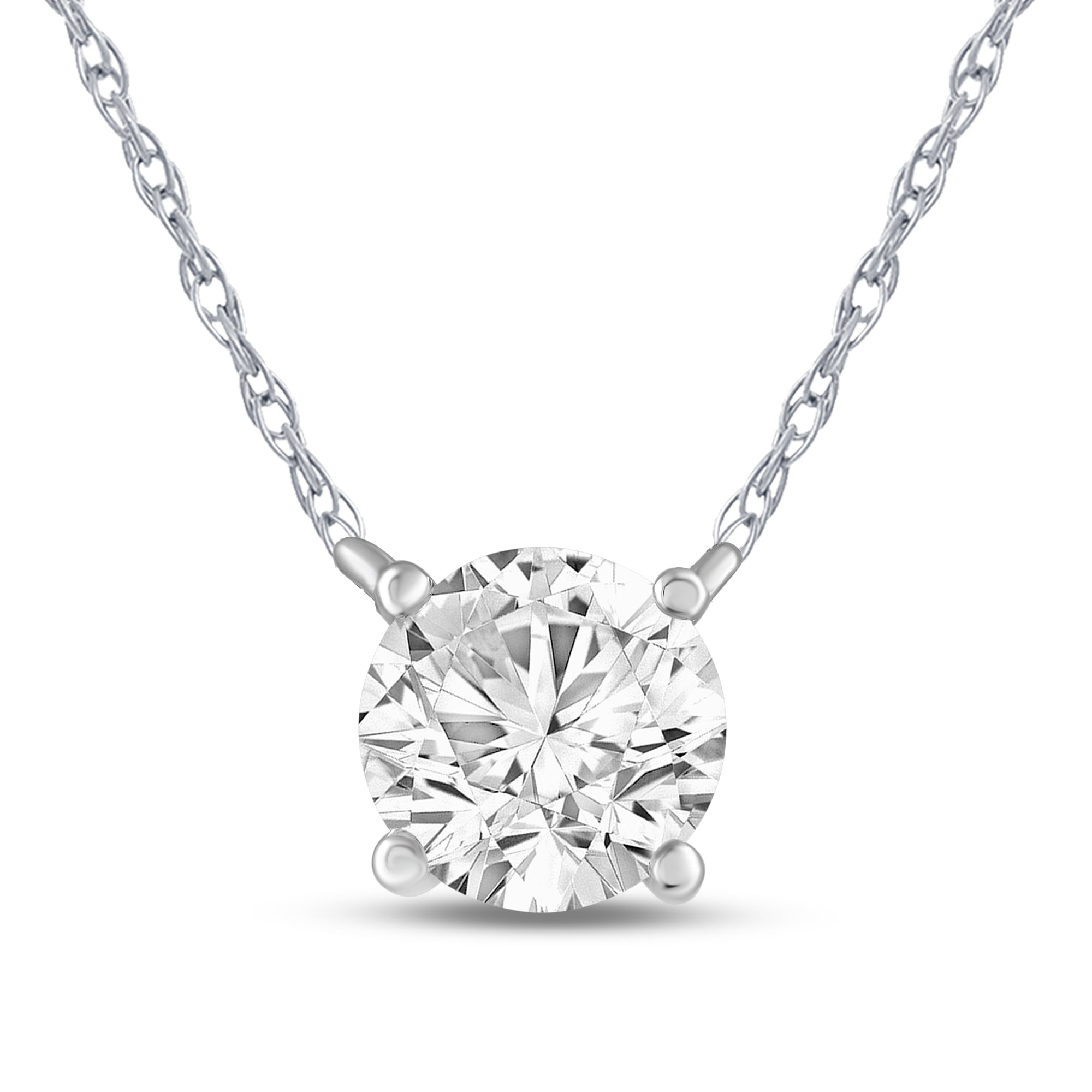 Round Cut Floating Lab Diamond Solitaire Necklace