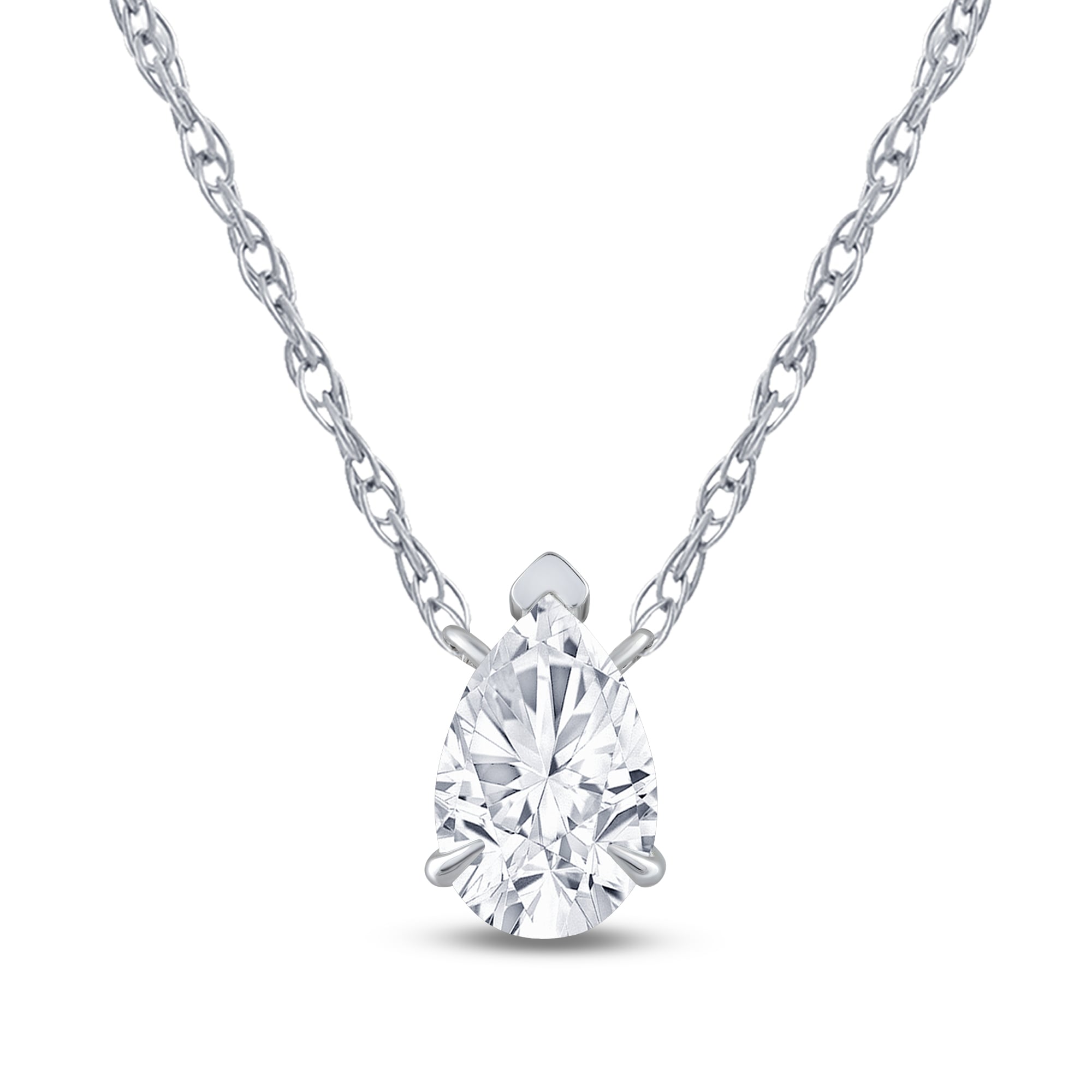Pear Shape Floating Lab Diamond Solitaire Necklace