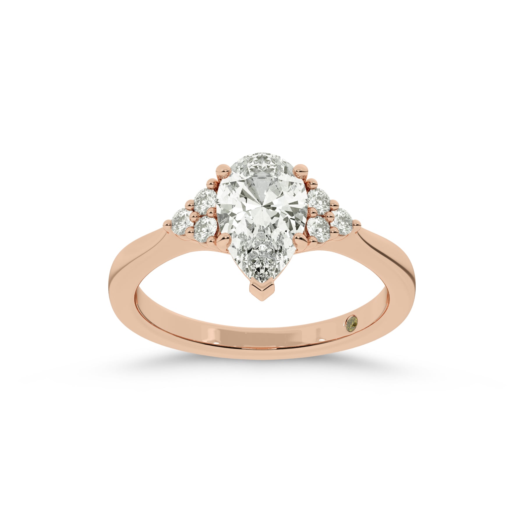 Eldra Illusion Trilliant Pear Shape Lab Grown Diamond Engagement Ring