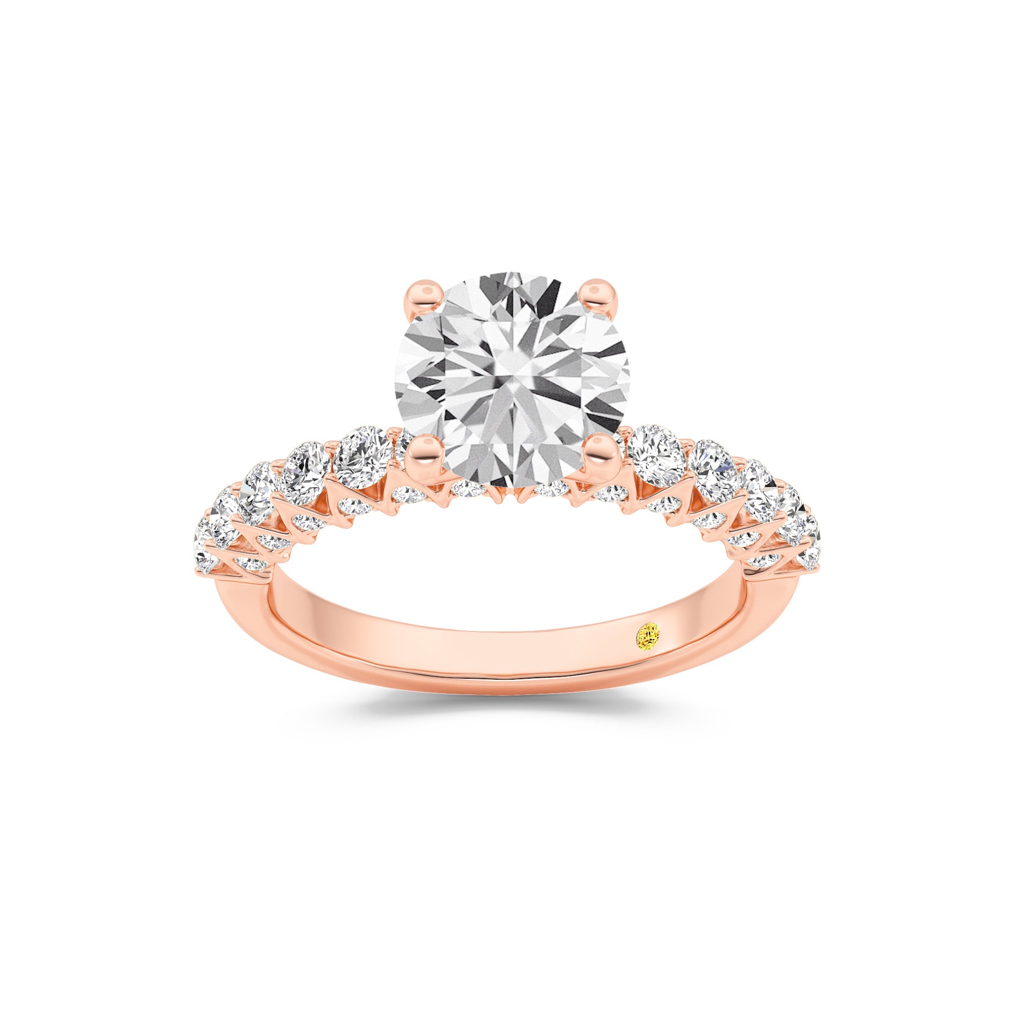 Verda Art Deco Inspired V-Prong Round Lab Grown Diamond Engagement Ring