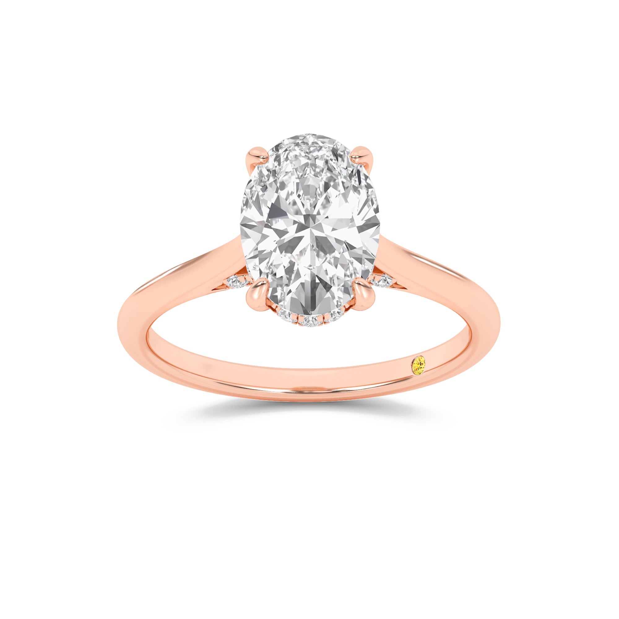 Twinkle Hidden Halo Oval Lab Grown Diamond Engagement Ring