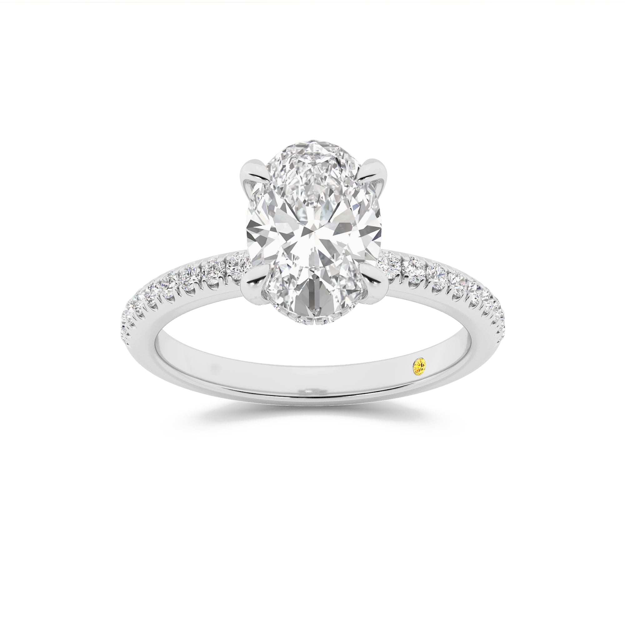 Aurelia Half Coverage Hidden Halo Oval Lab Grown Diamond Engagement Ring